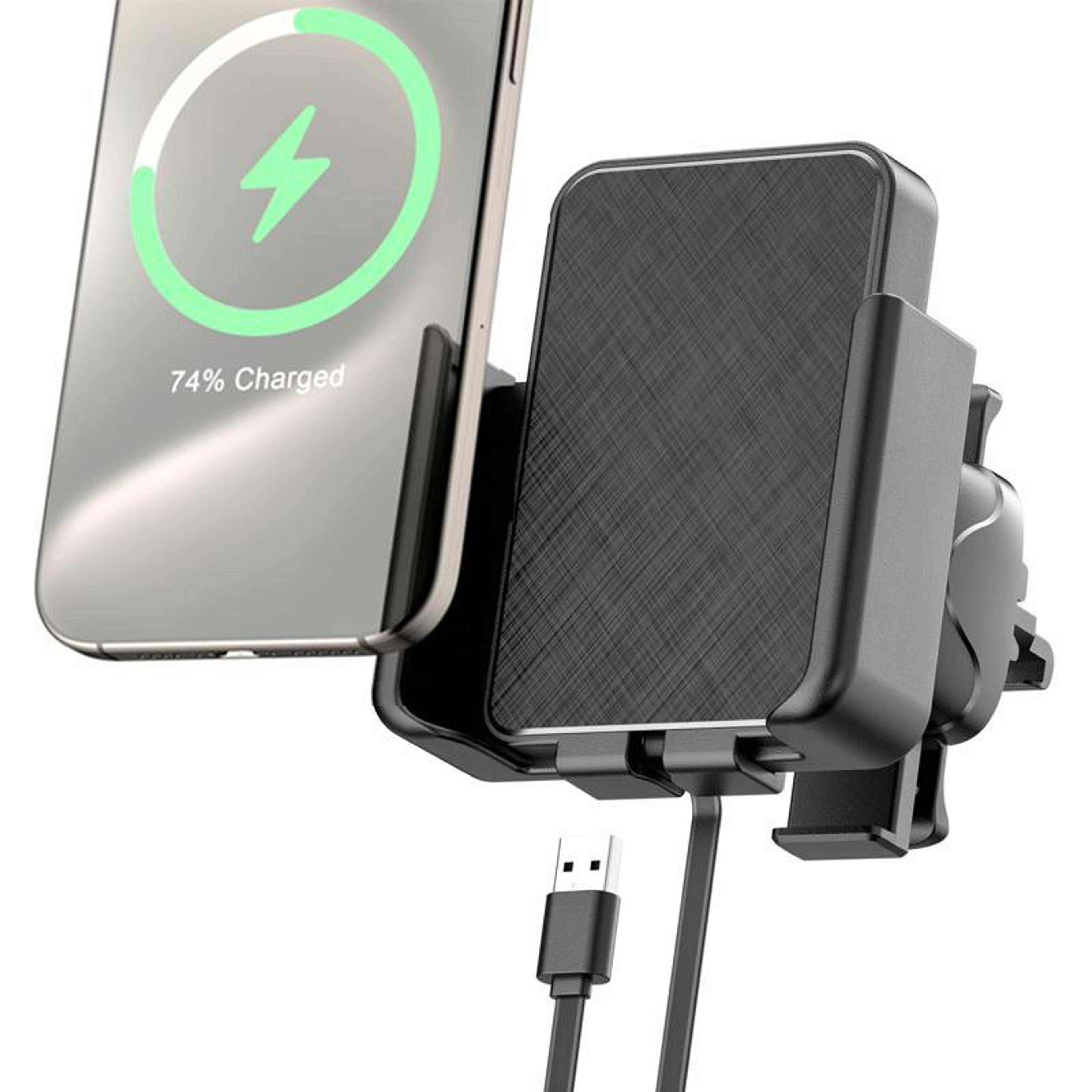 qi wireless car charger 15w fast charging car phone holder air vent mount
