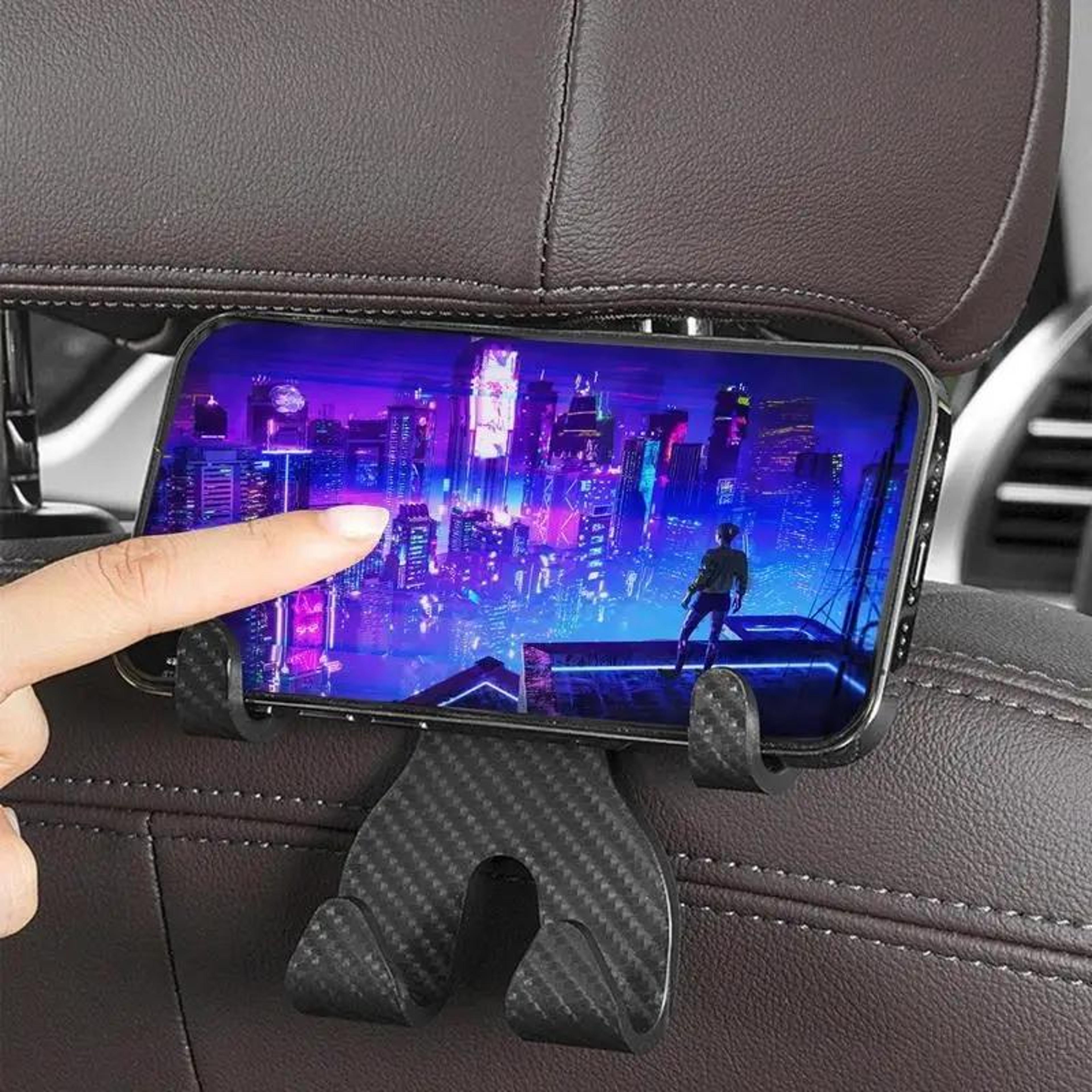 invisible car seat hook and car phone holder rear seat organizer