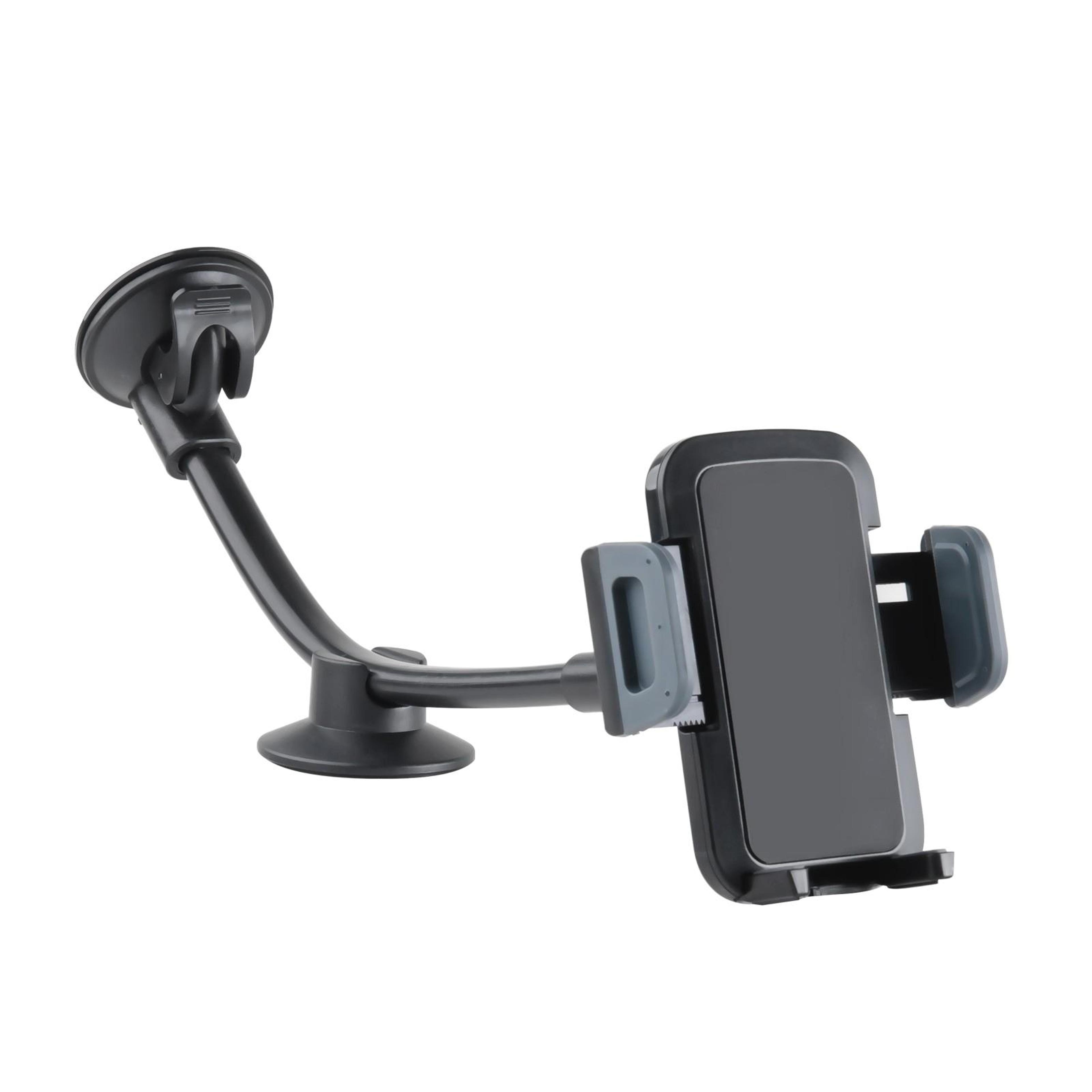 universal car phone holder with flexible gooseneck arm & 360° adjustable phone mount