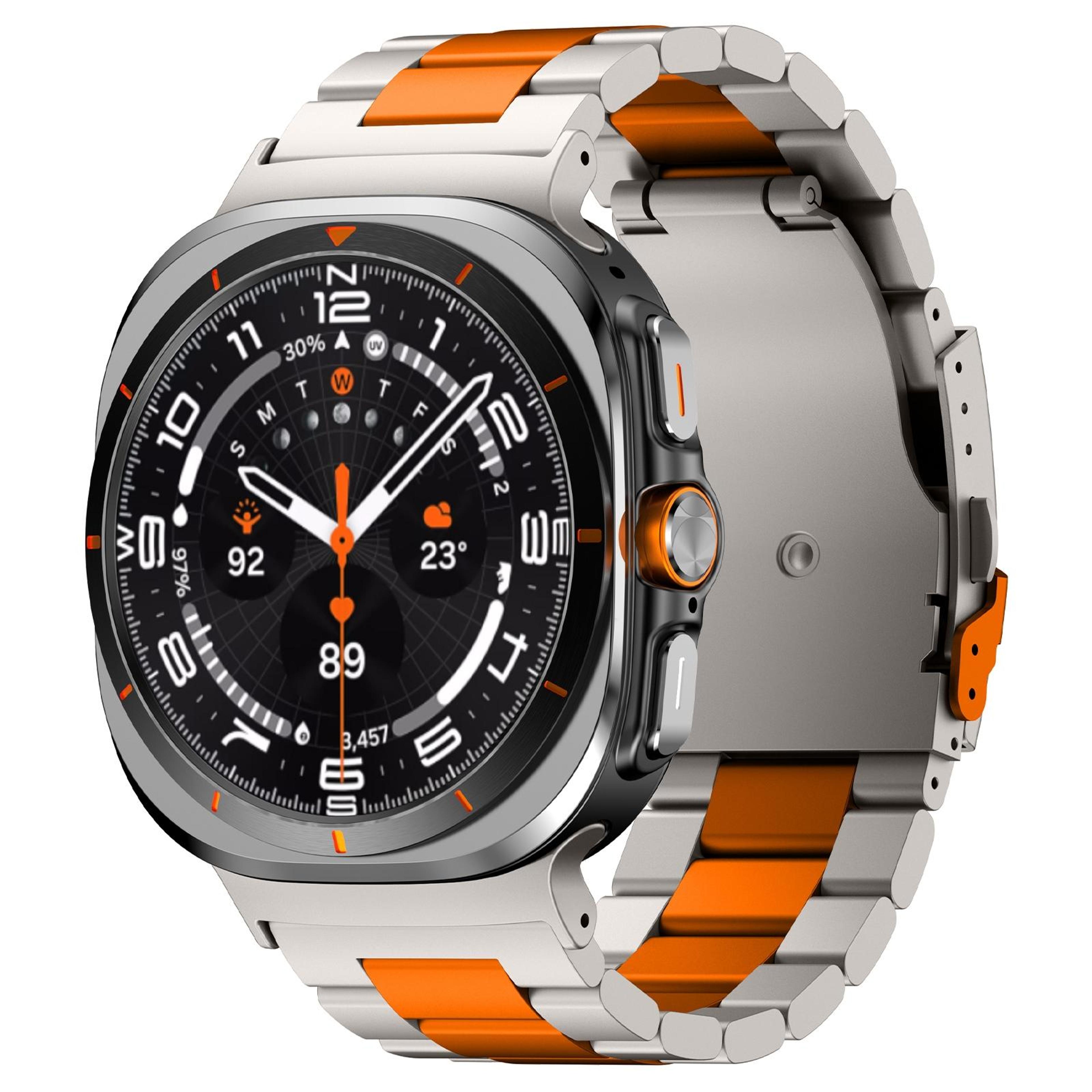 samsung galaxy watch ultra 47mm titanium watch band adjustable three bead metal strap