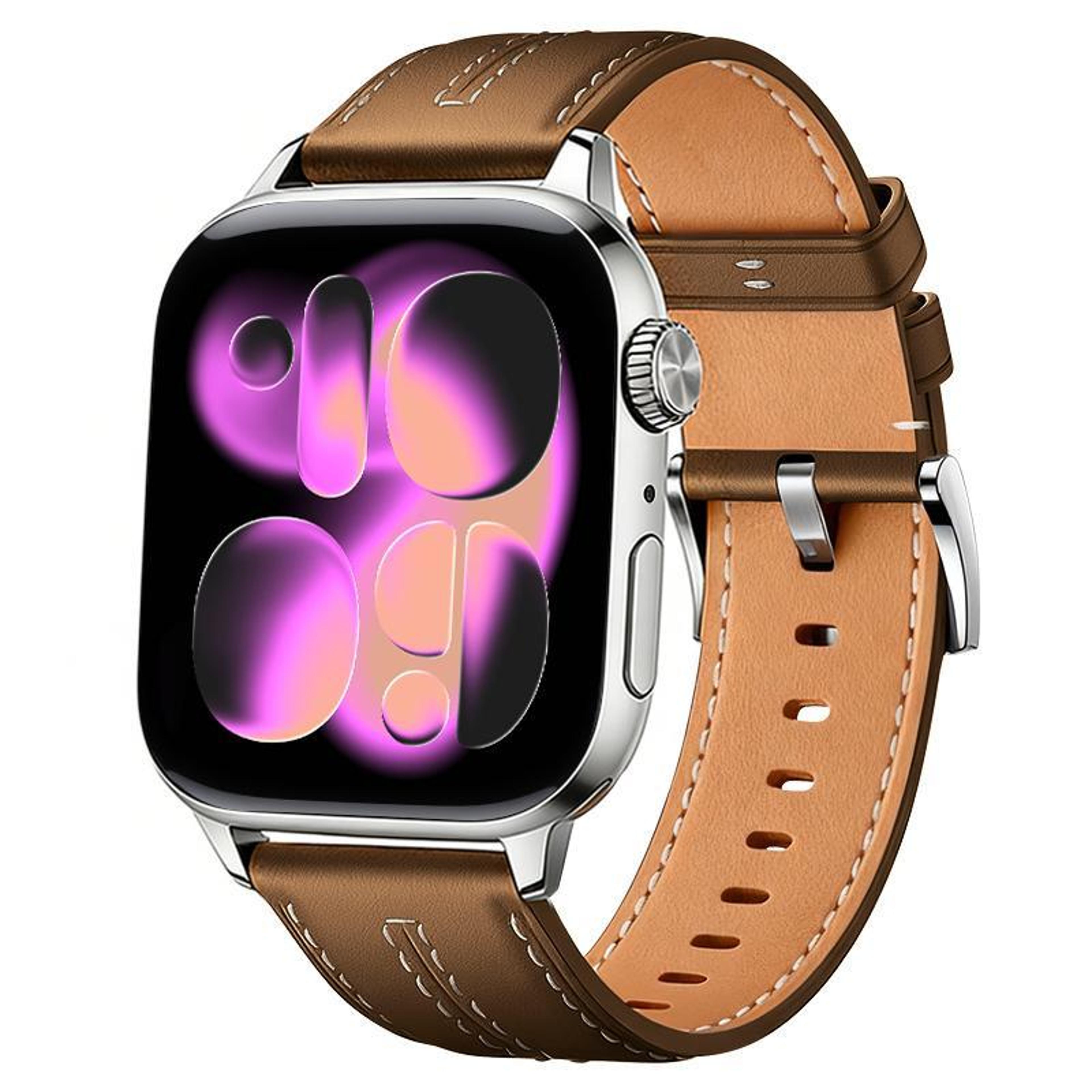 xdfind apple watch leather band vegan leather replacement strap for 42 44 45 46 49mm