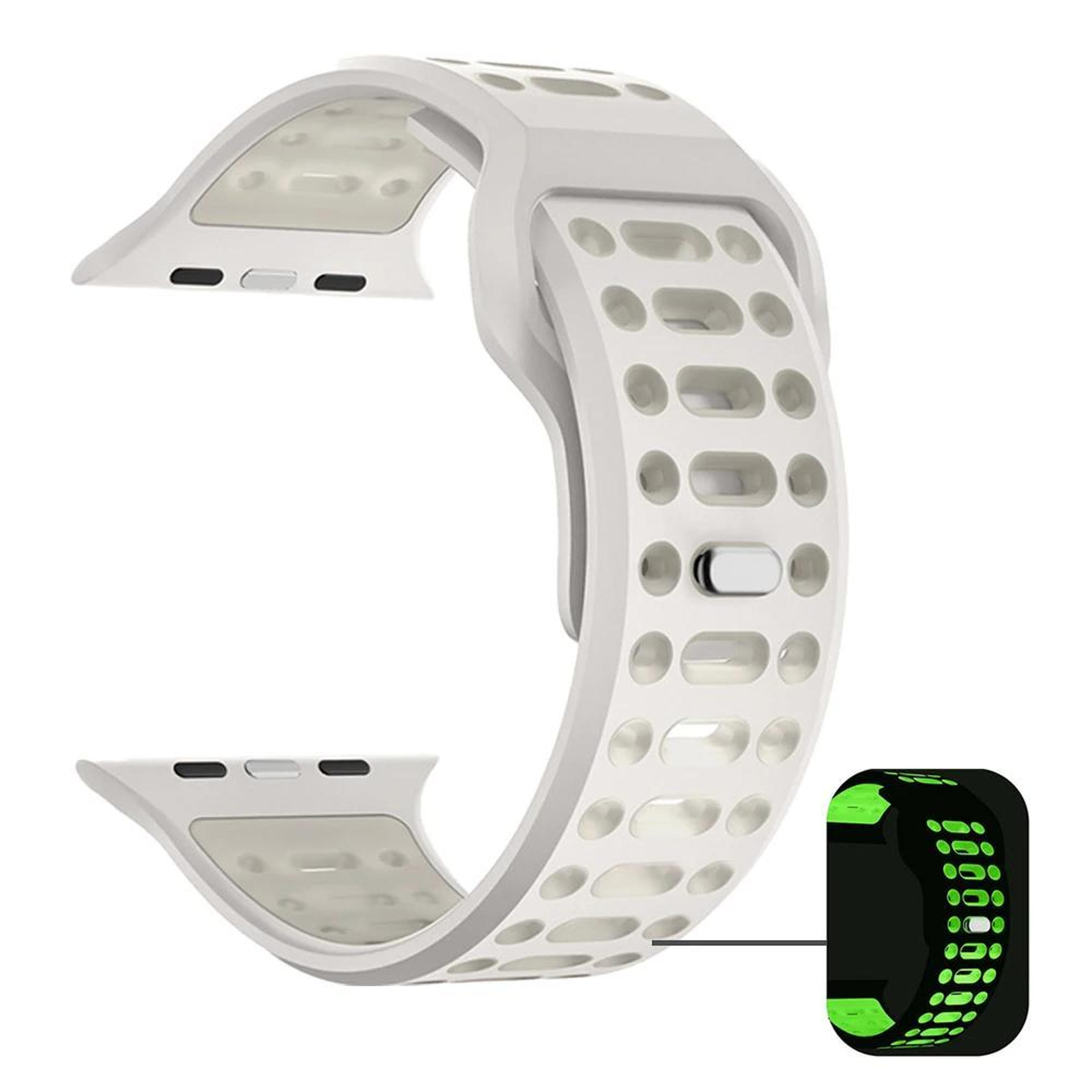 xdfind apple watch sport band breathable silicone watch band two color replacement strap
