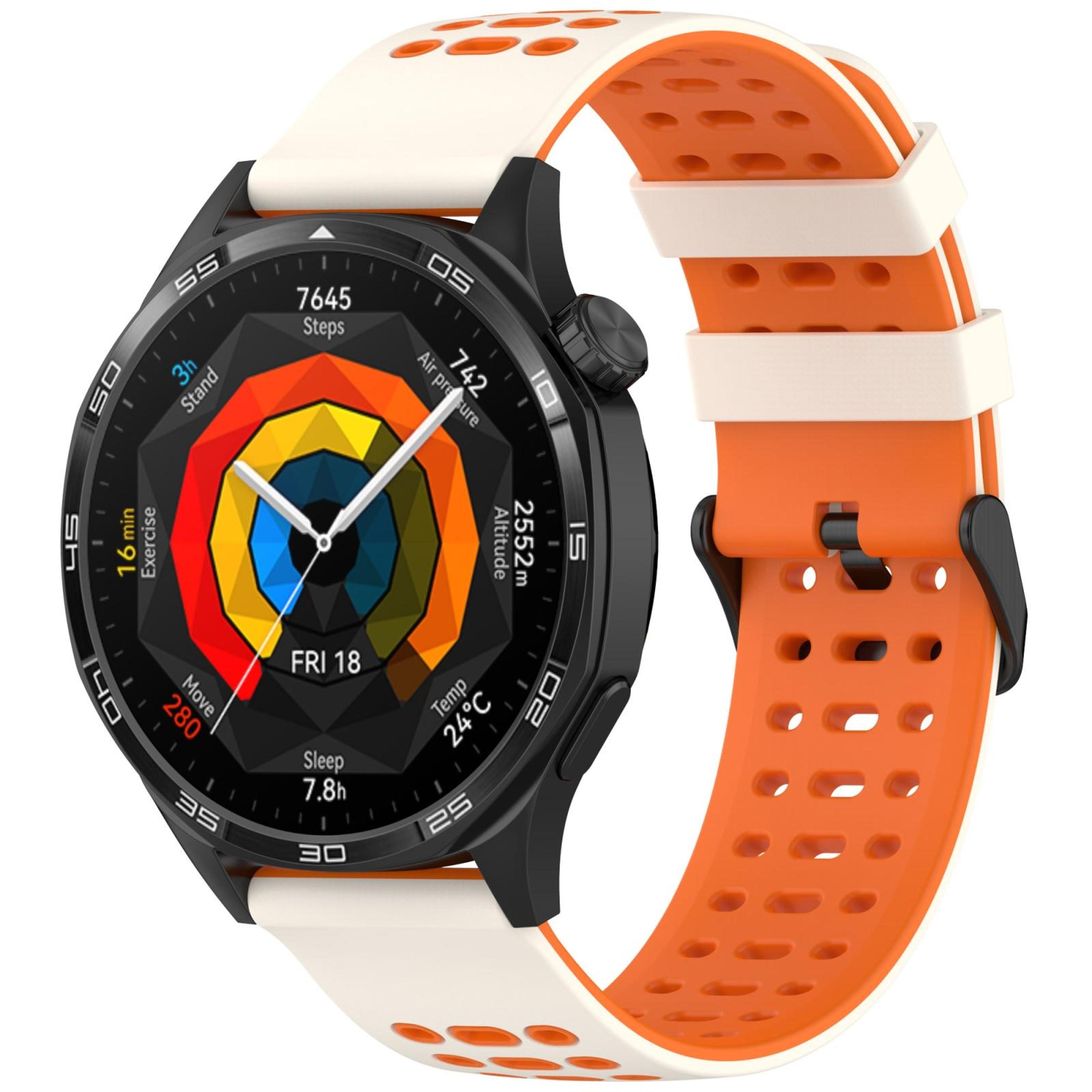 huawei watch 22mm band two tone silicone watch strap with quick release design