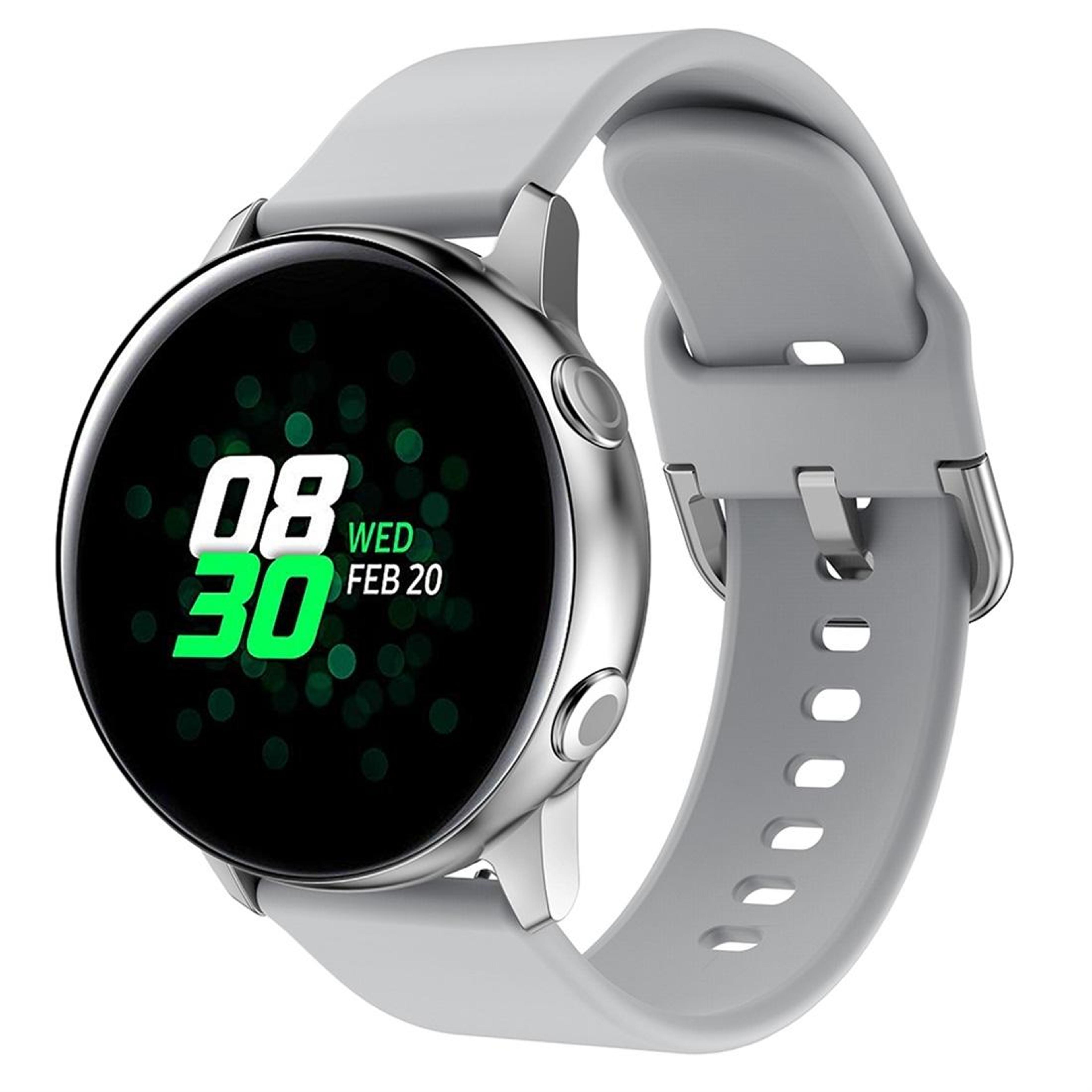 galaxy watch active silicone watch band with electroplated buckle replacement strap
