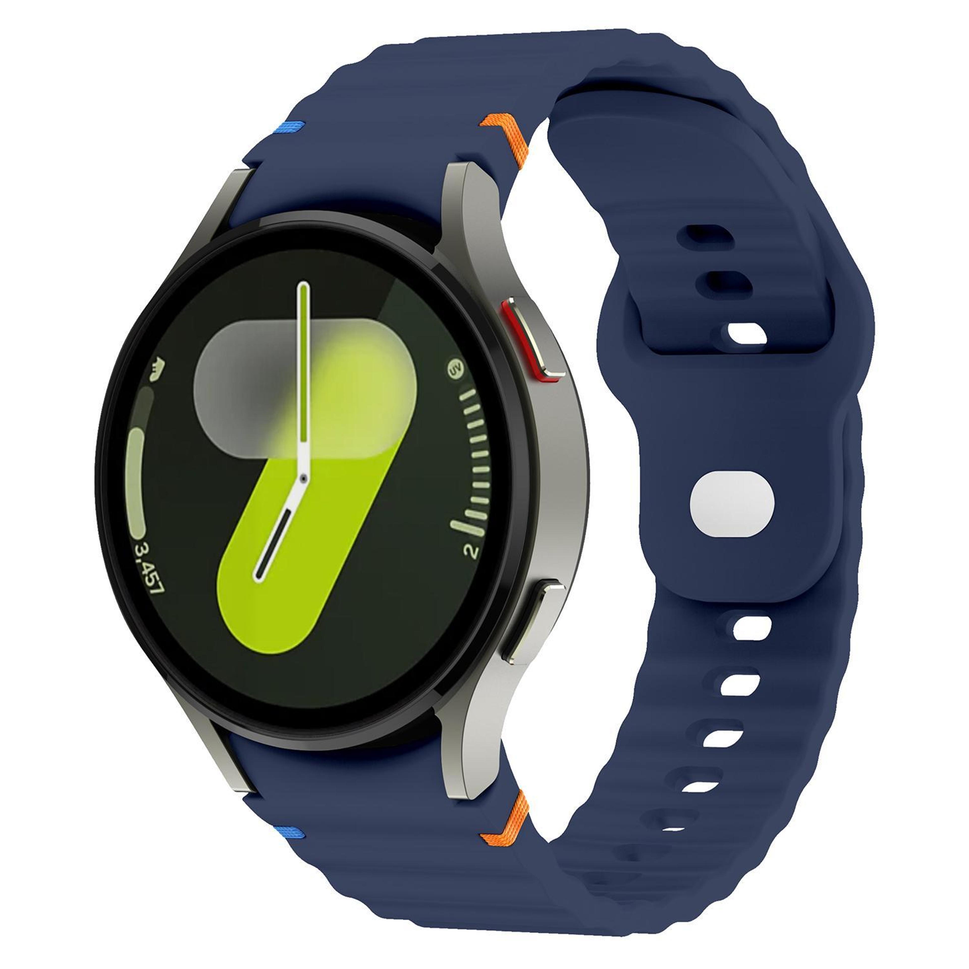 samsung galaxy watch 7 band 20mm silicone watch strap with wavy grain reverse buckle