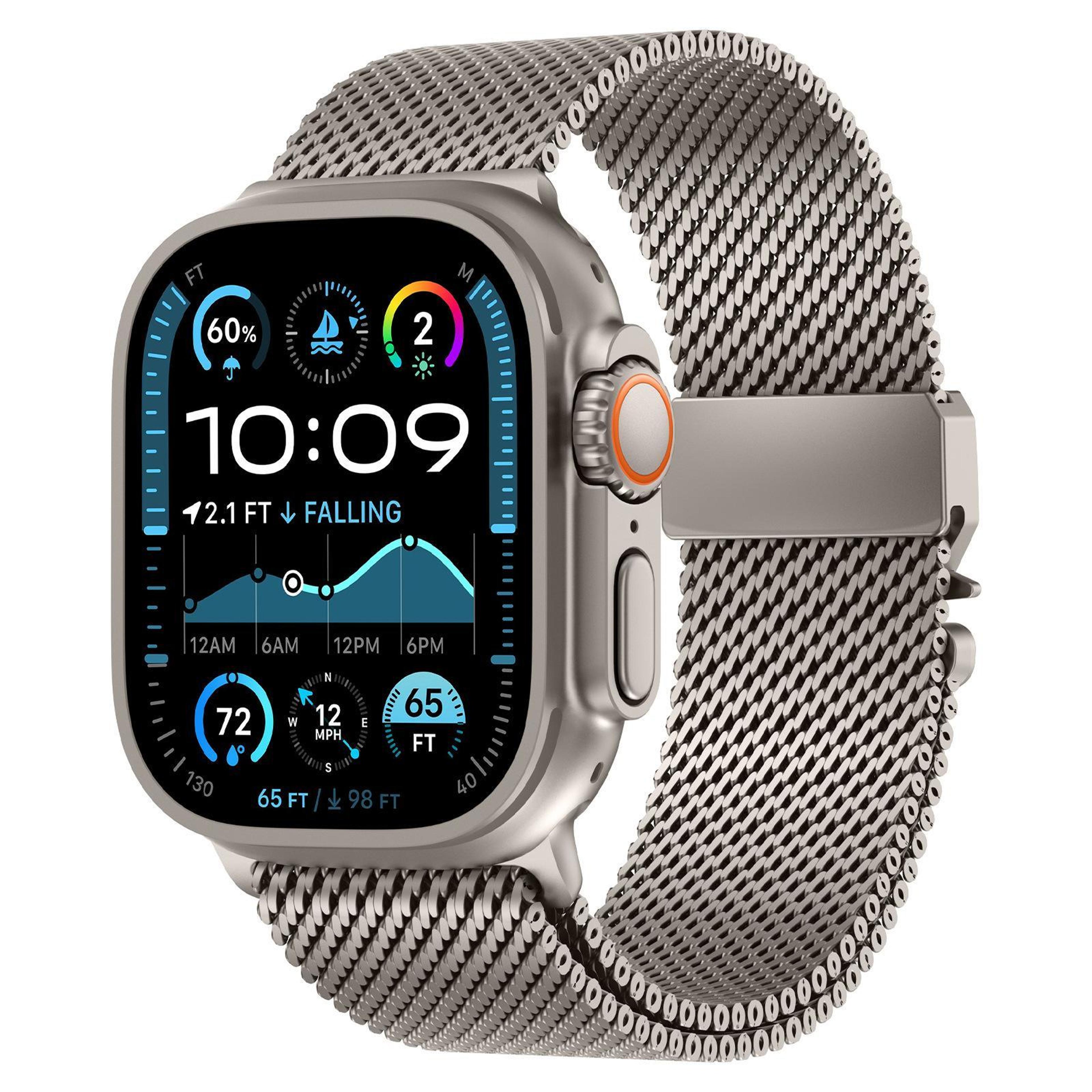 stainless steel apple watch milanese band with metal clasp adjustable mesh replacement strap