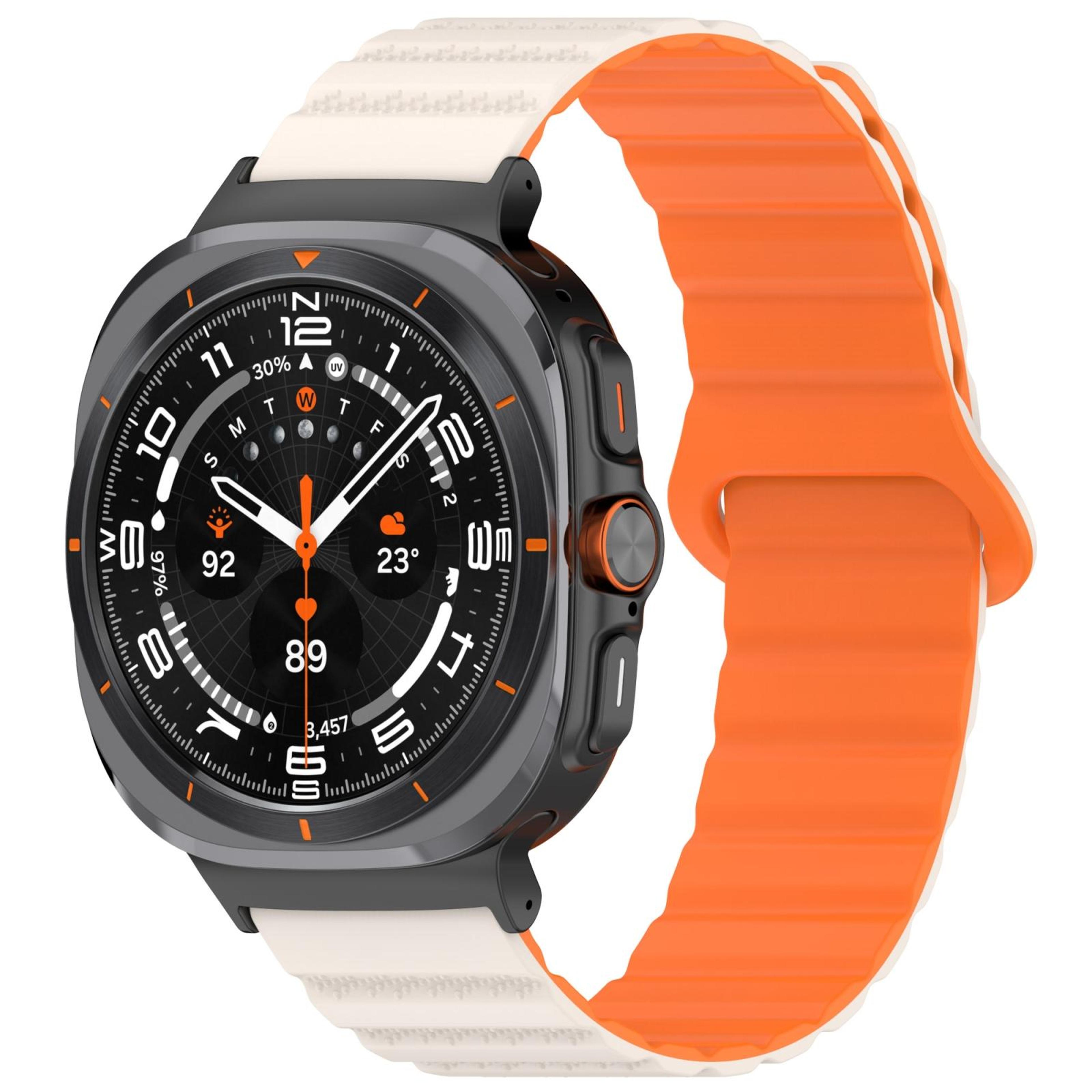 magnetic samsung galaxy watch ultra 47mm band two color silicone watch strap with spot pattern