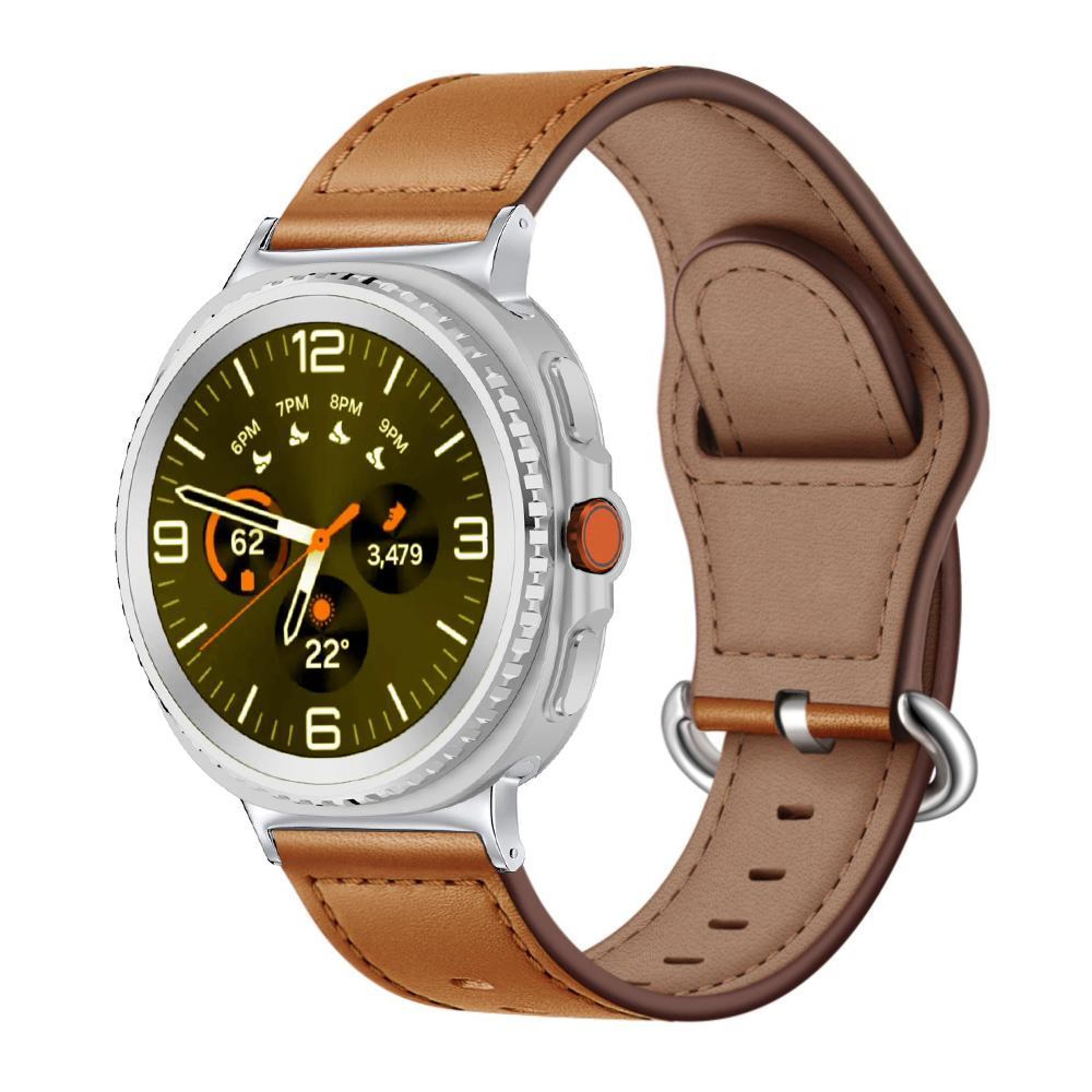 premium samsung galaxy watch 8 band genuine leather watch band for galaxy watch 8 classic