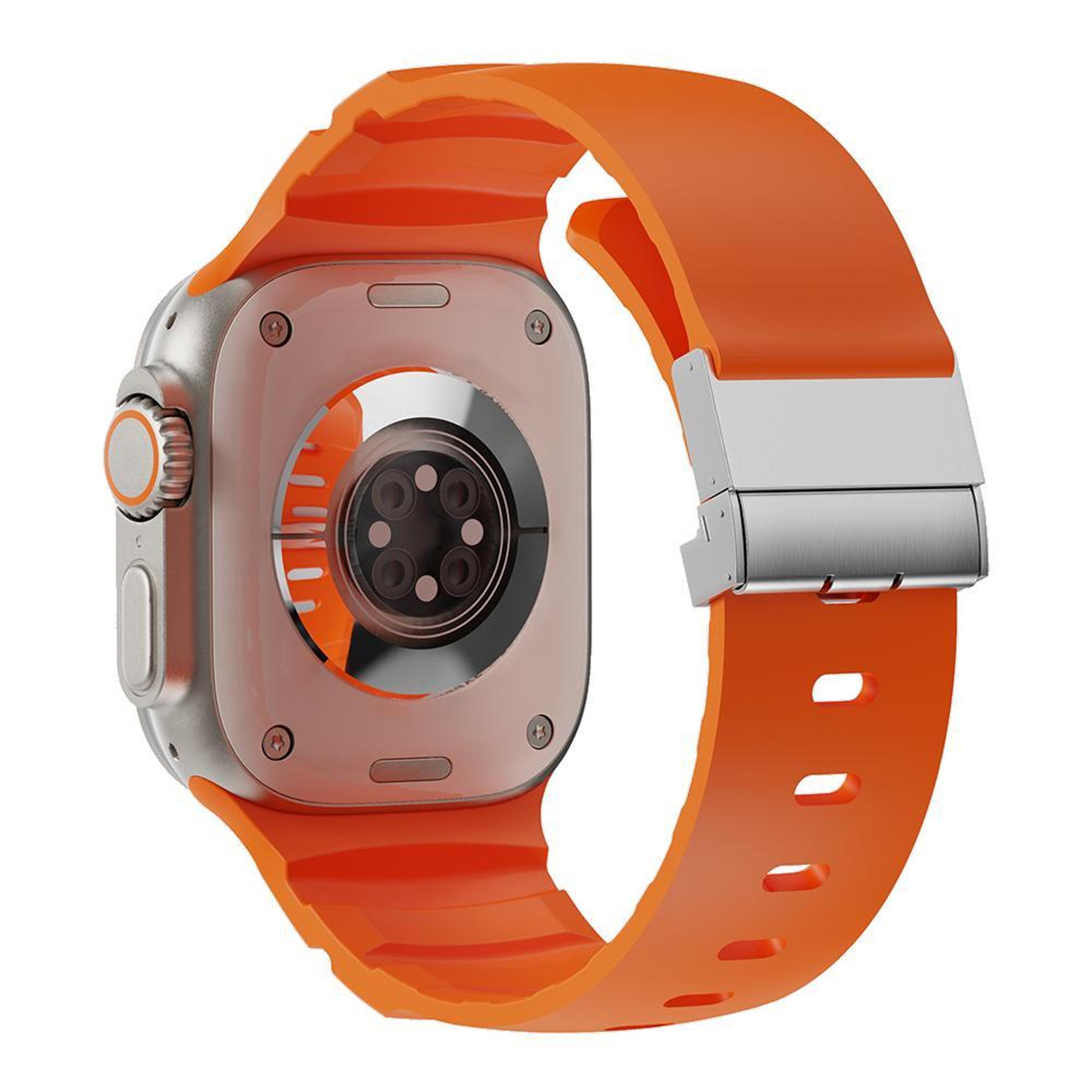 magnetic clasp apple watch silicone band soft adjustable replacement strap