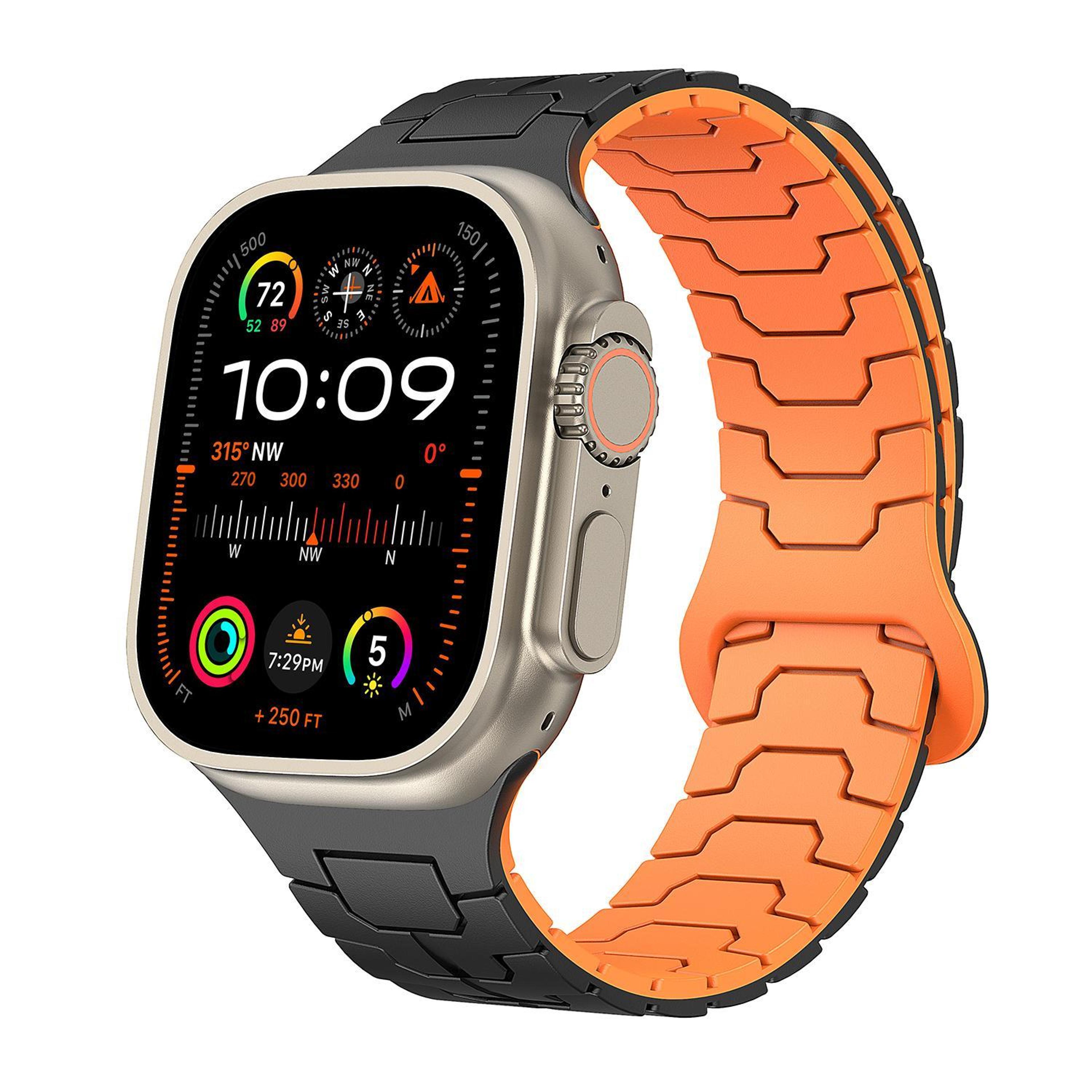 steel dragon scale apple watch magnetic band silicone replacement strap for apple watch