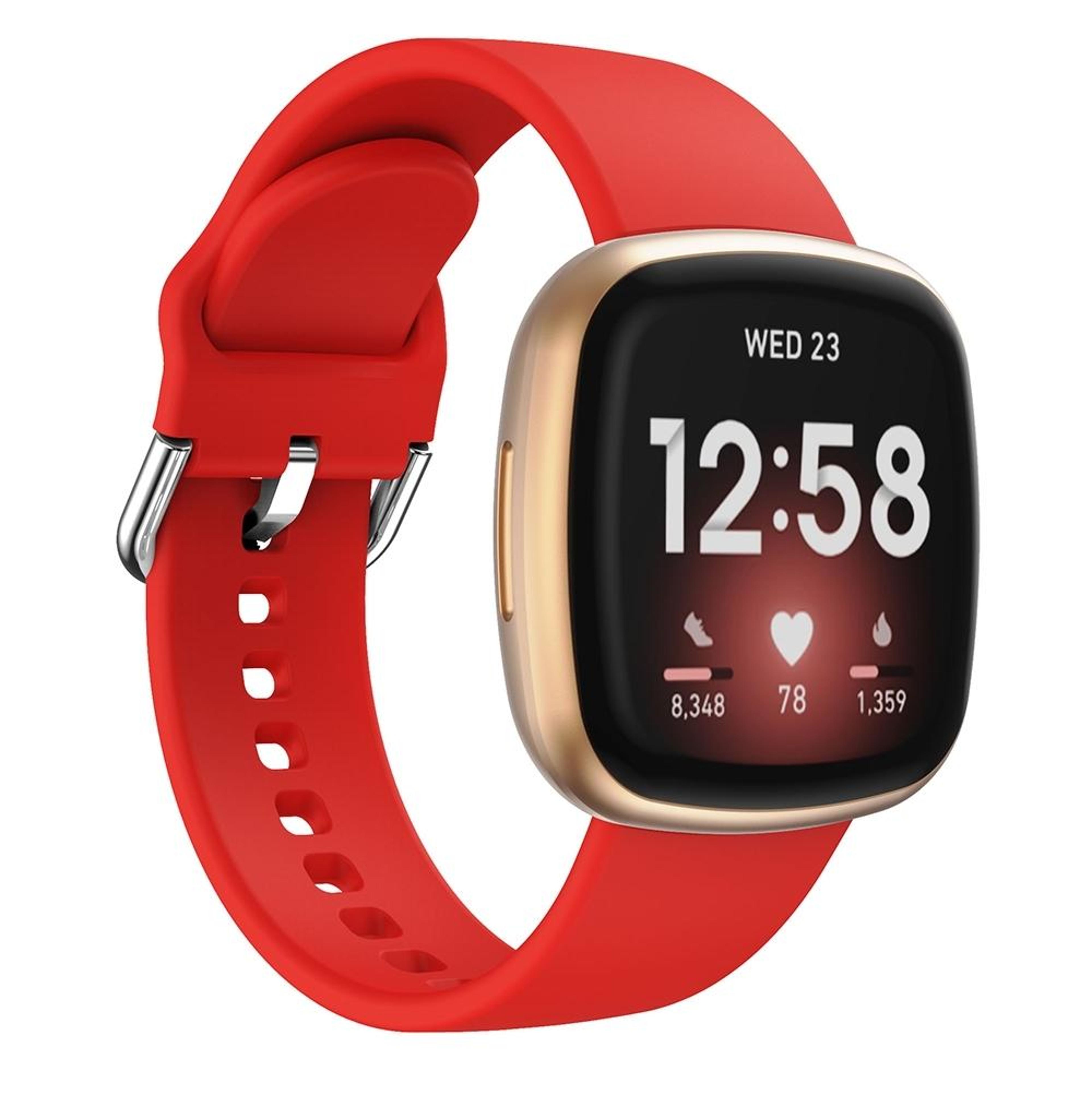fitbit versa 3 silicone watch band soft adjustable replacement sport strap