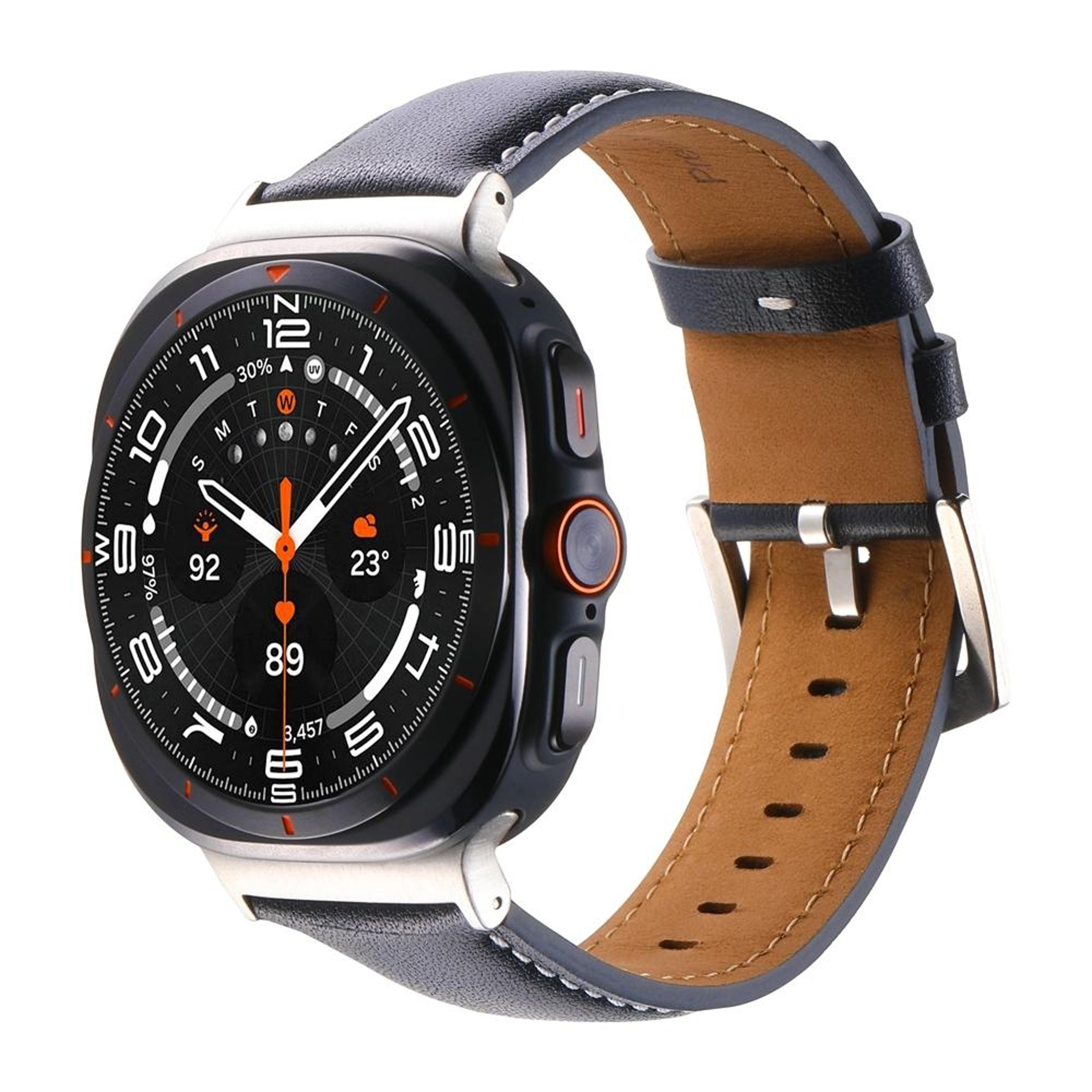 samsung galaxy watch ultra 47mm genuine leather watch band premium replacement strap