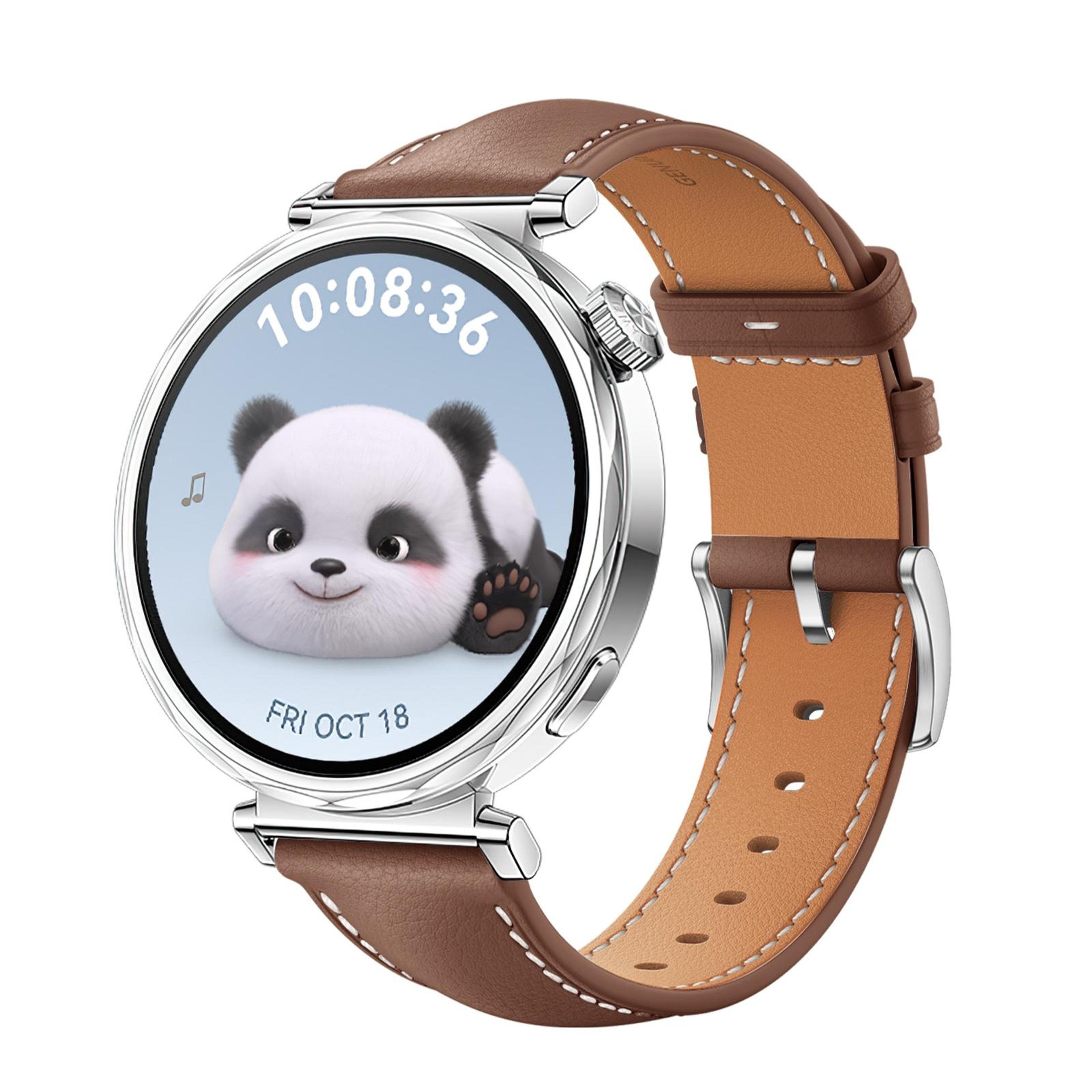 huawei watch gt 5 41mm genuine leather watch band for women with silver buckle