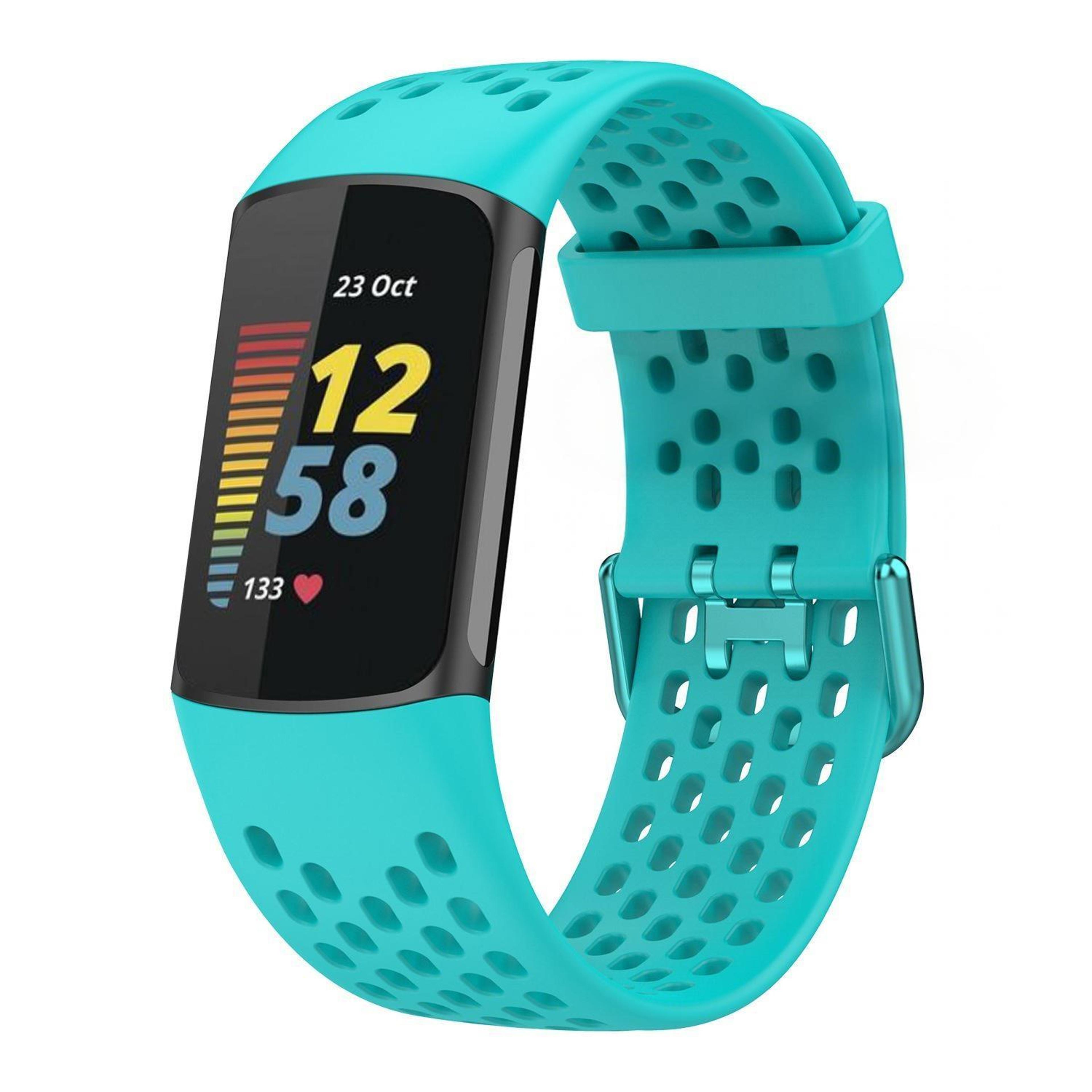 breathable silicone watch band for fitbit charge 6 & charge 5 adjustable replacement strap