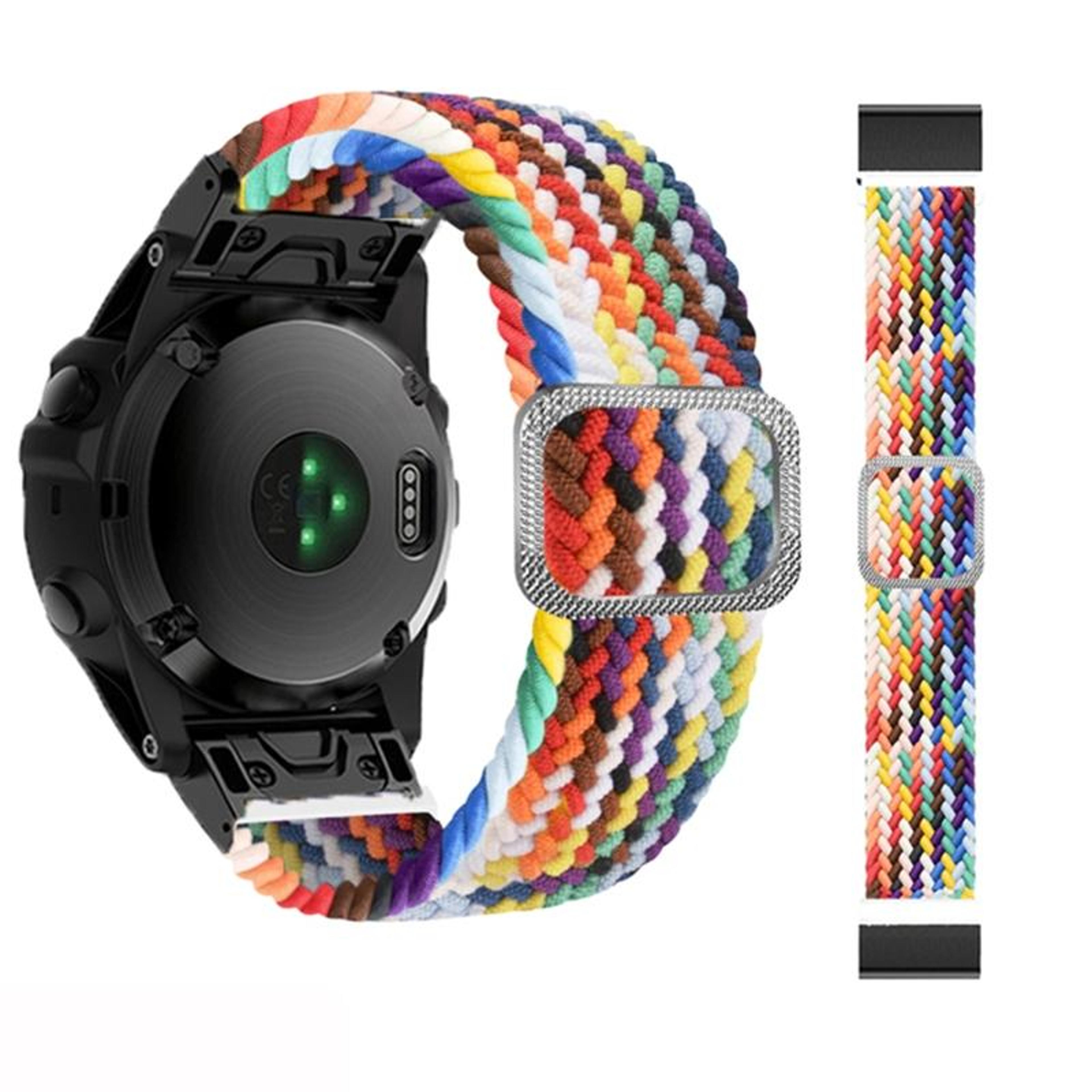 garmin fenix 7x nylon watch strap adjustable braided elastic replacement band
