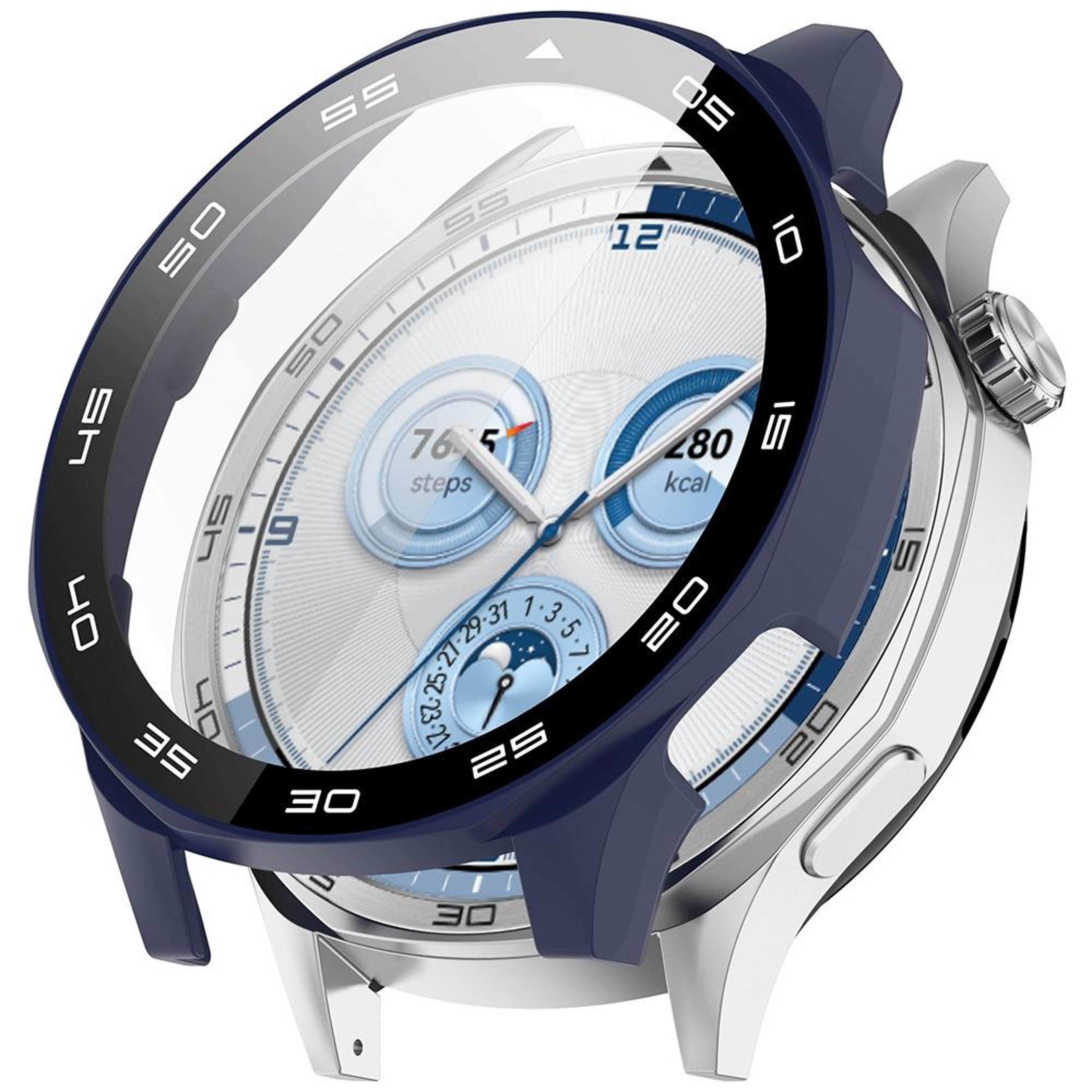 huawei watch gt 5 46mm tempered glass watch case with pc frame full coverage protector