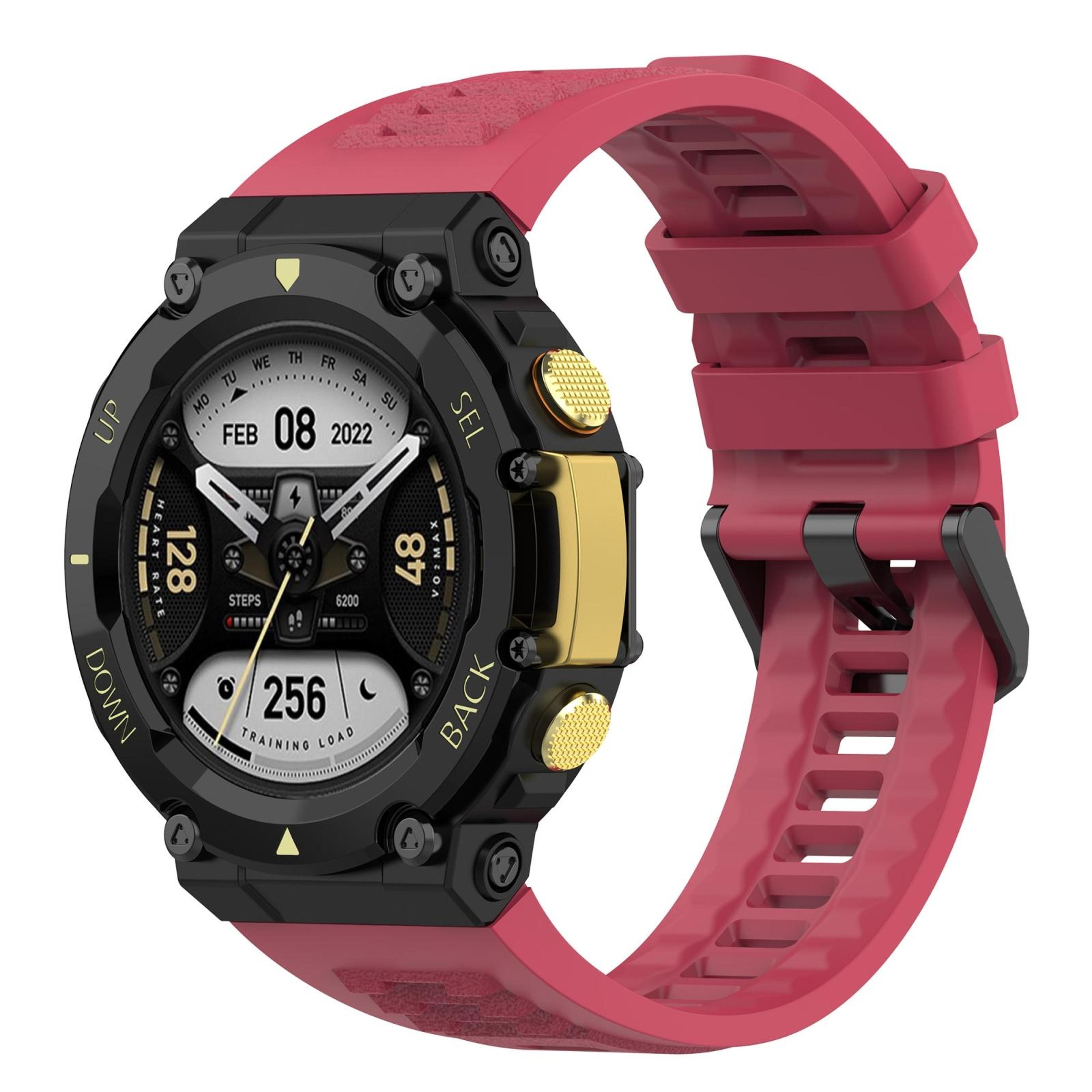 amazfit t rex 2 silicone watch band soft tpu replacement strap with stainless steel buckle
