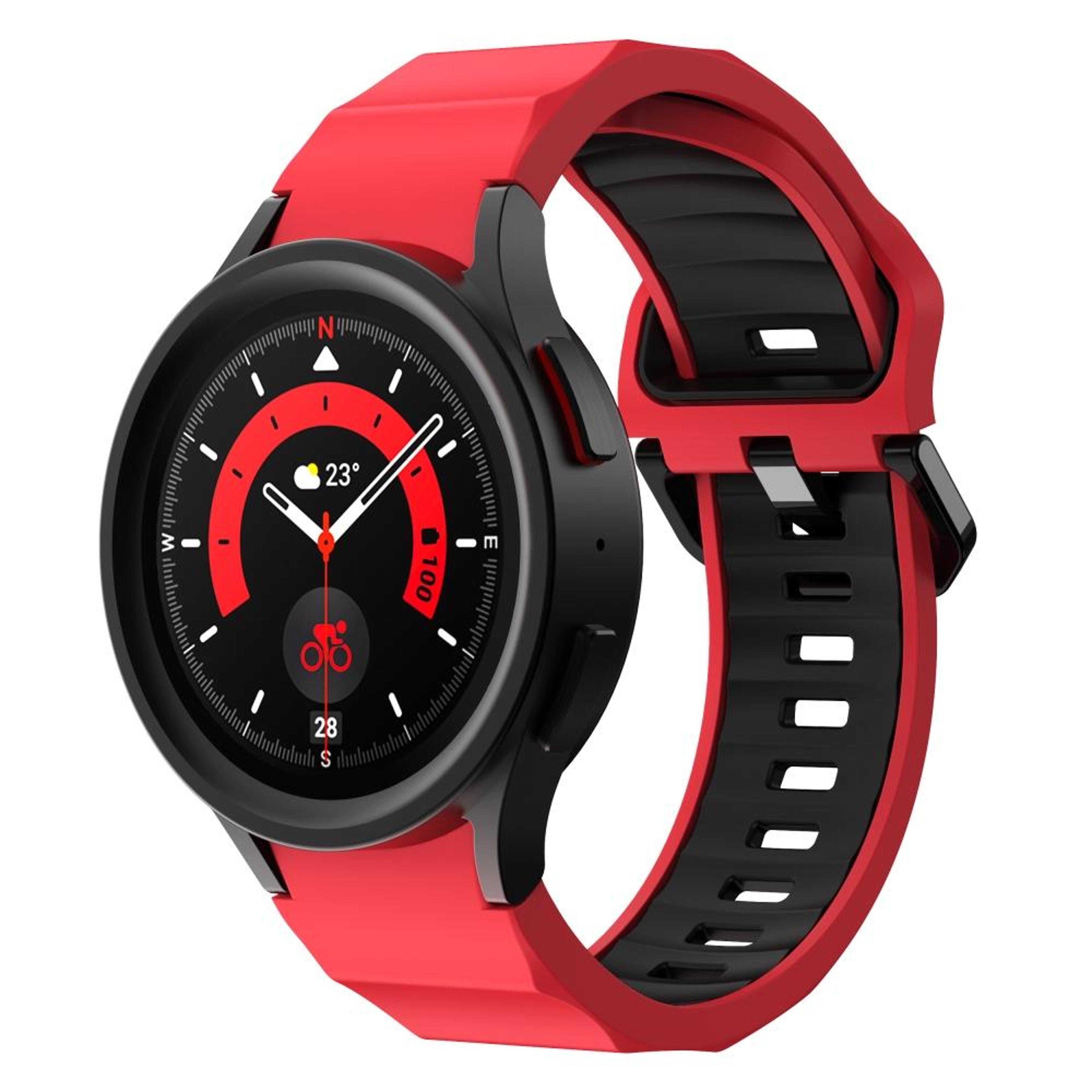 samsung galaxy watch 6 silicone watch band wave texture two color replacement strap