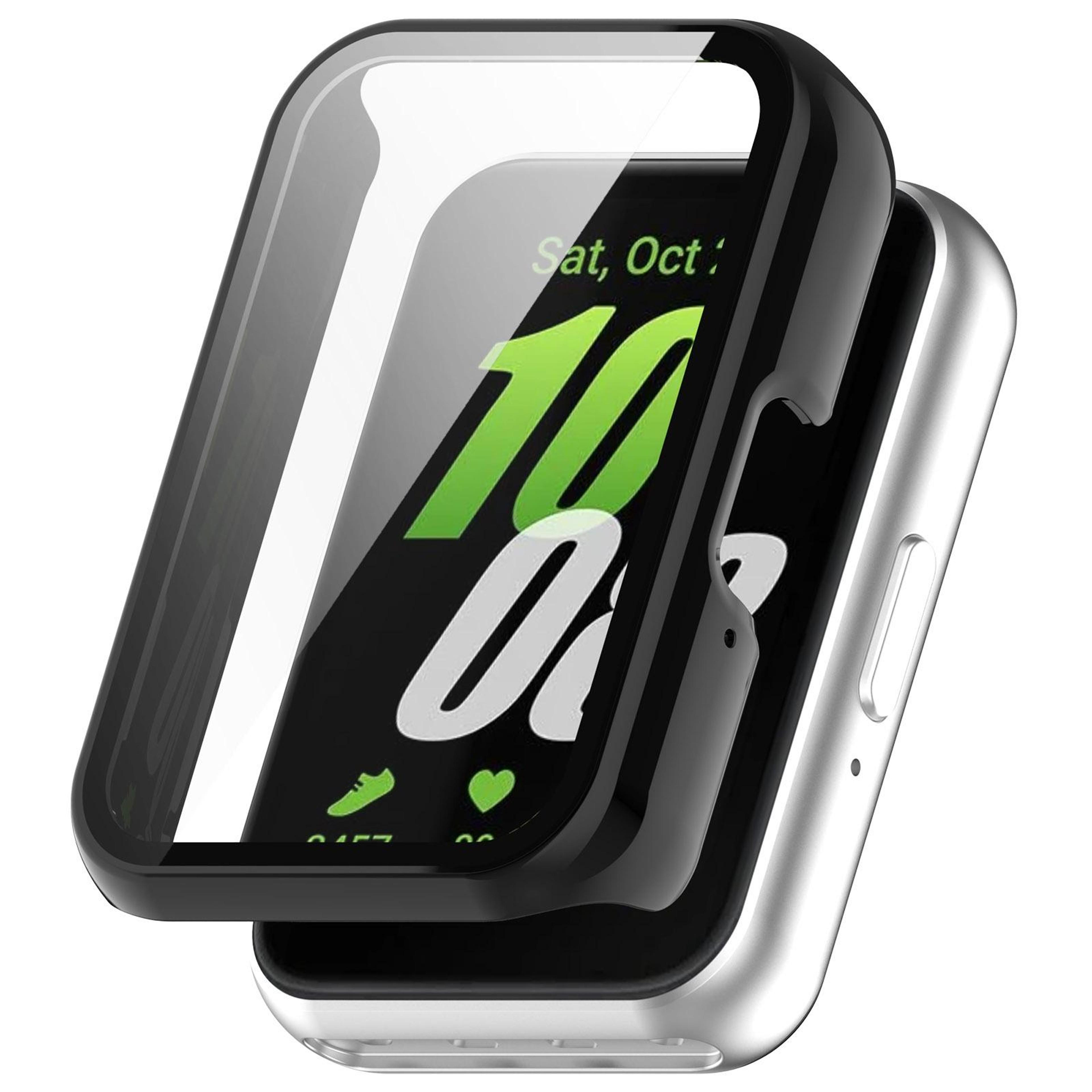 samsung galaxy fit 3 protective case with tempered glass screen protector full coverage sm r390