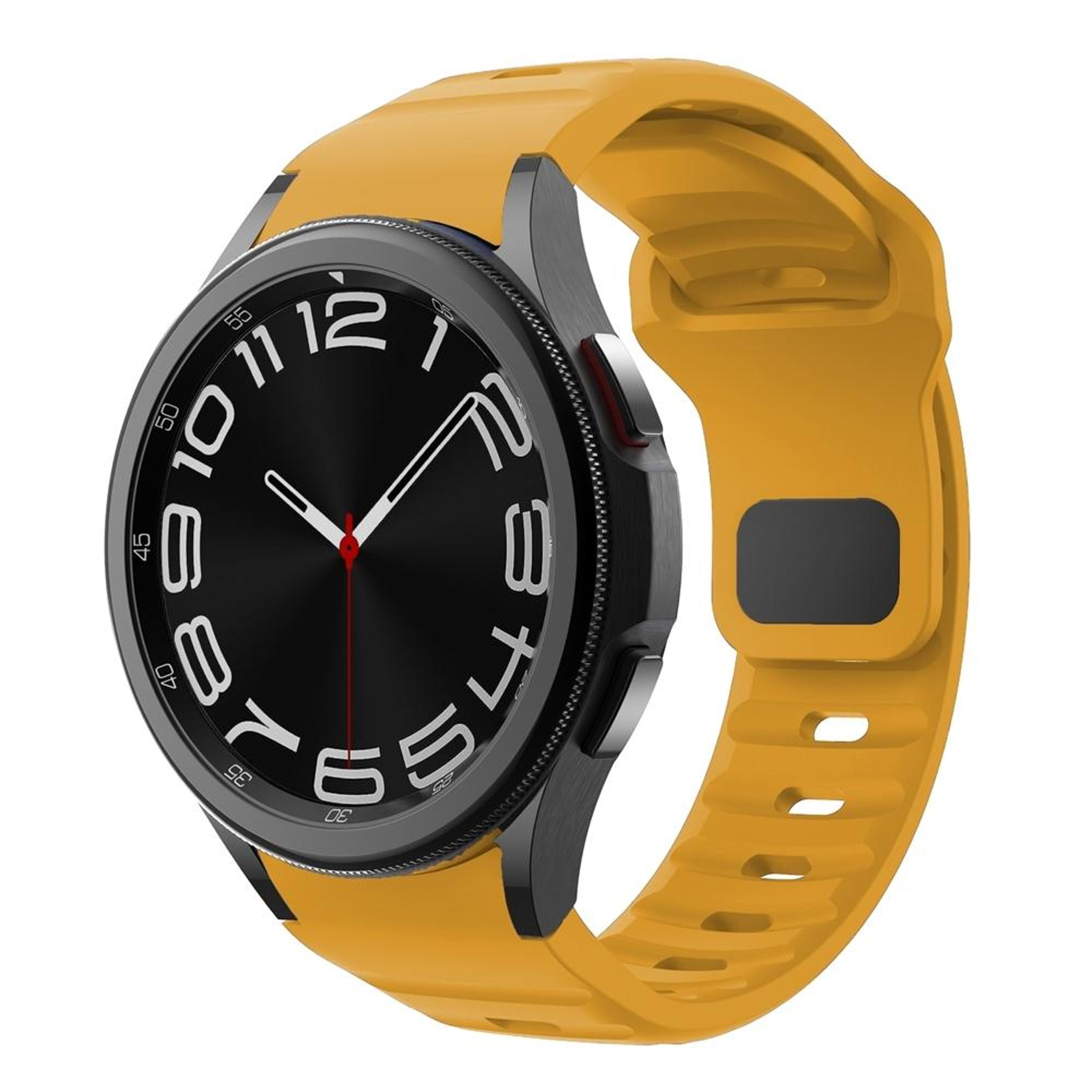 samsung galaxy watch 7 6 5 4 silicone watch band wave texture reverse buckle sport strap