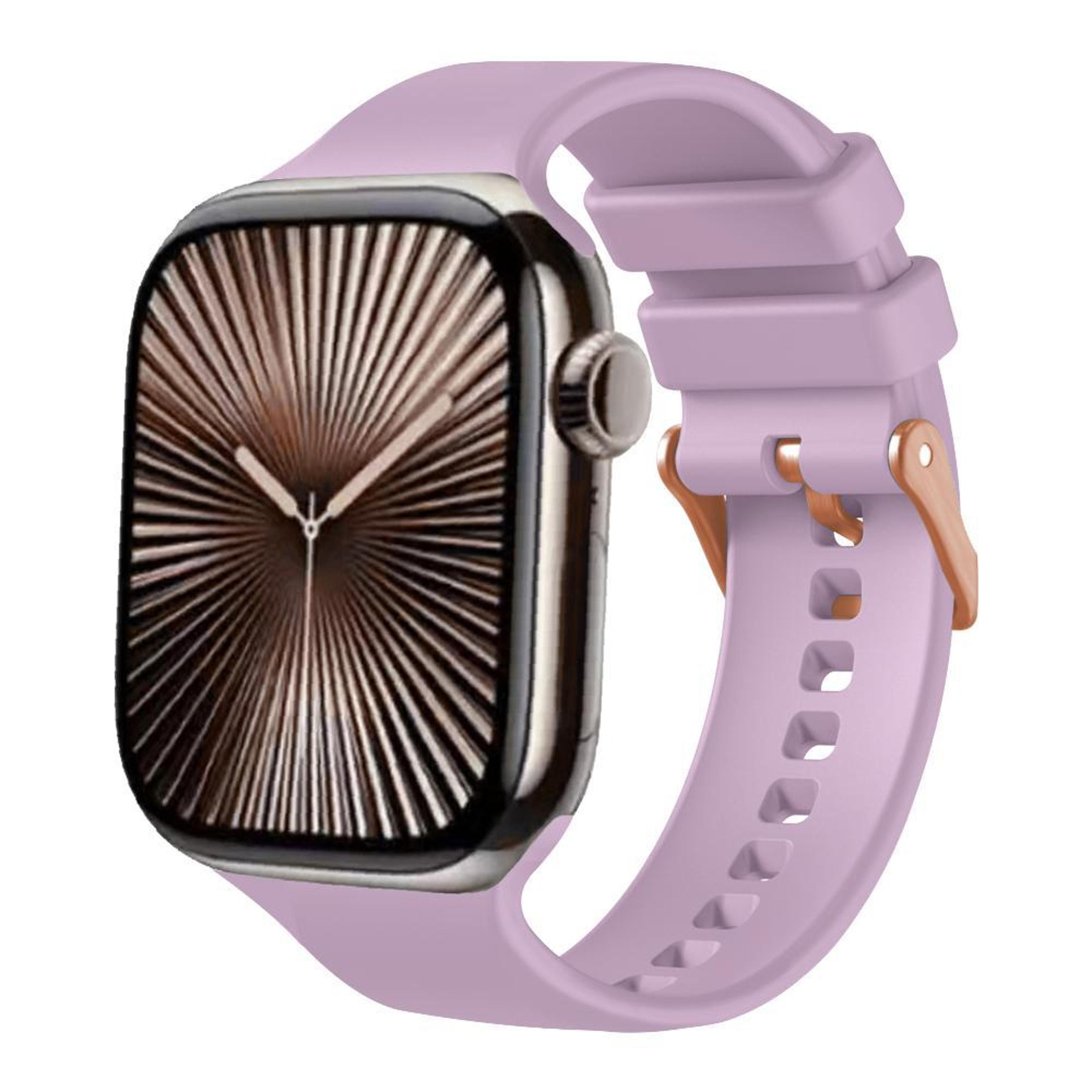 apple watch silicone band soft adjustable sports watch strap with rose gold buckle