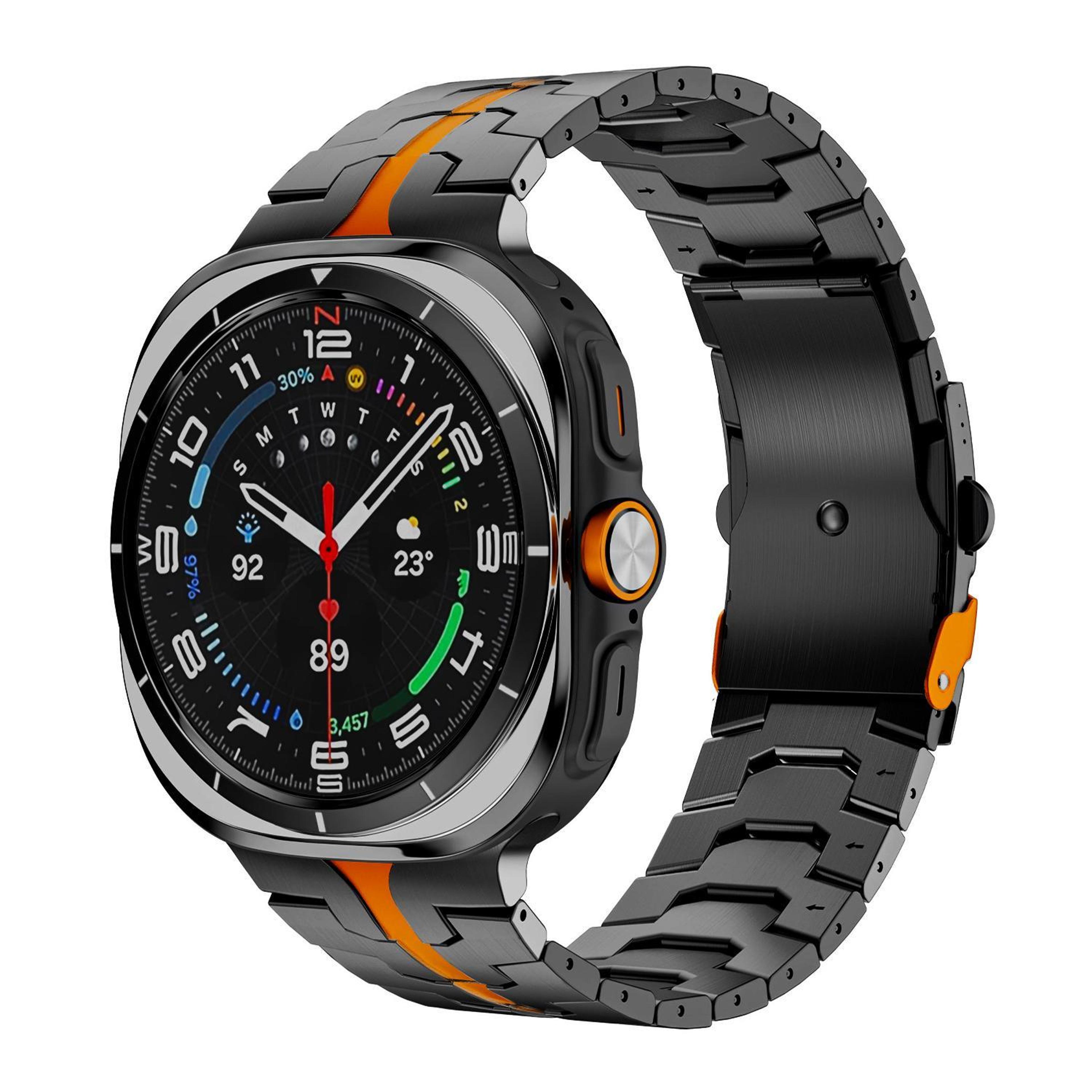 titanium watch band for samsung galaxy watch ultra 47mm with safety buckle metal replacement strap