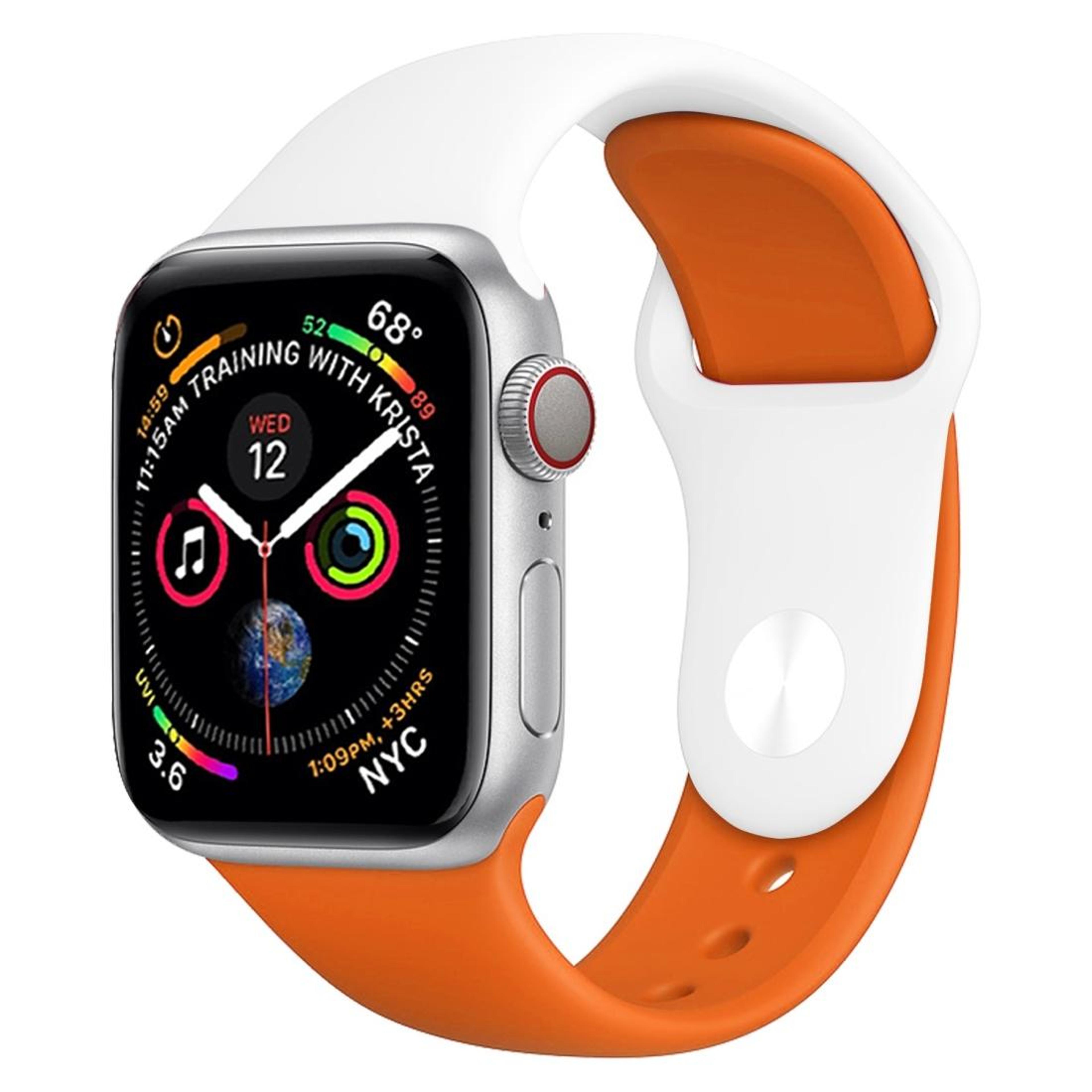 dual color apple watch band soft silicone sport replacement strap for apple watch 42mm
