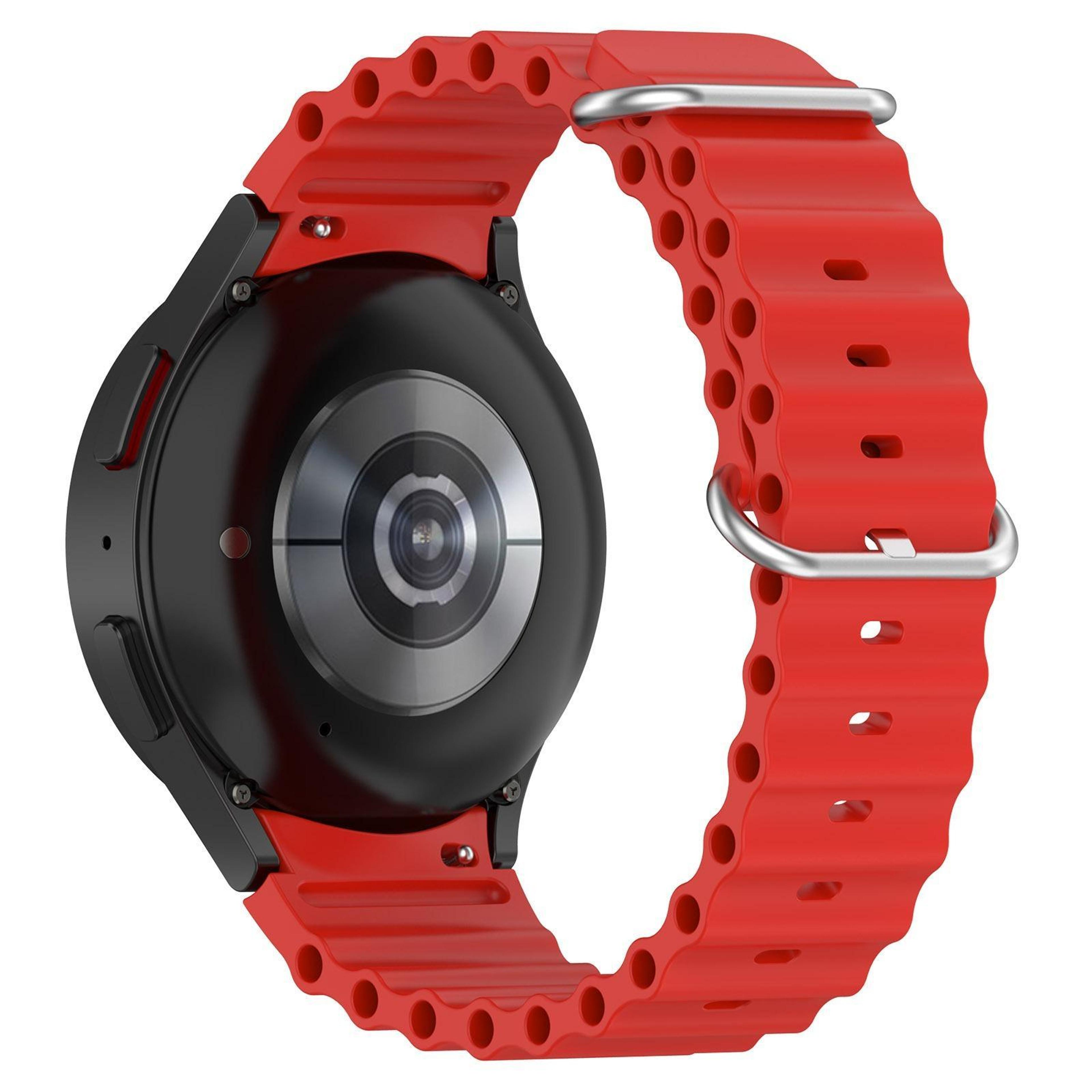 samsung galaxy watch 7 silicone watch band with marine silver buckle soft replacement strap
