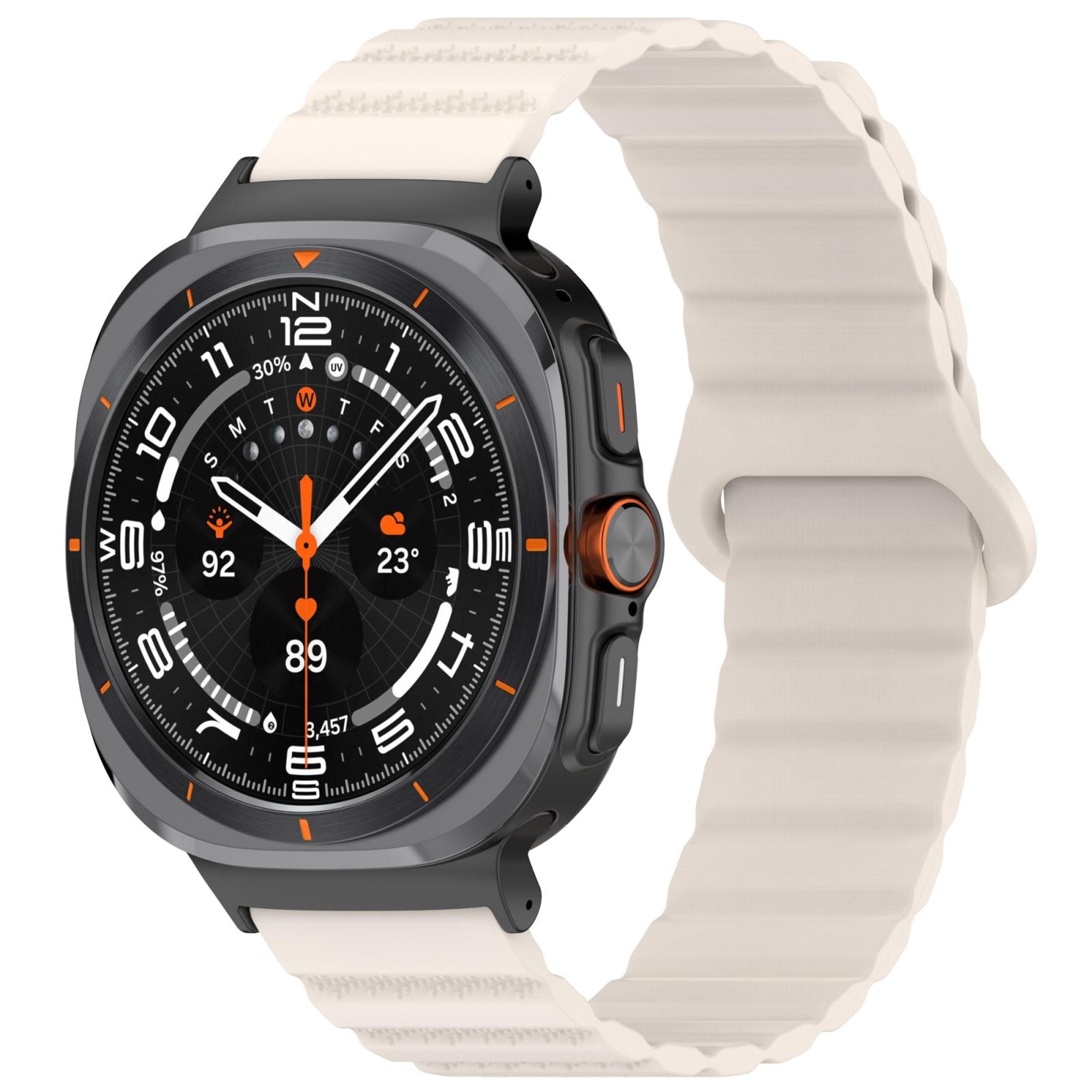 samsung galaxy watch ultra 47mm magnetic silicone watch band two tone sport replacement strap