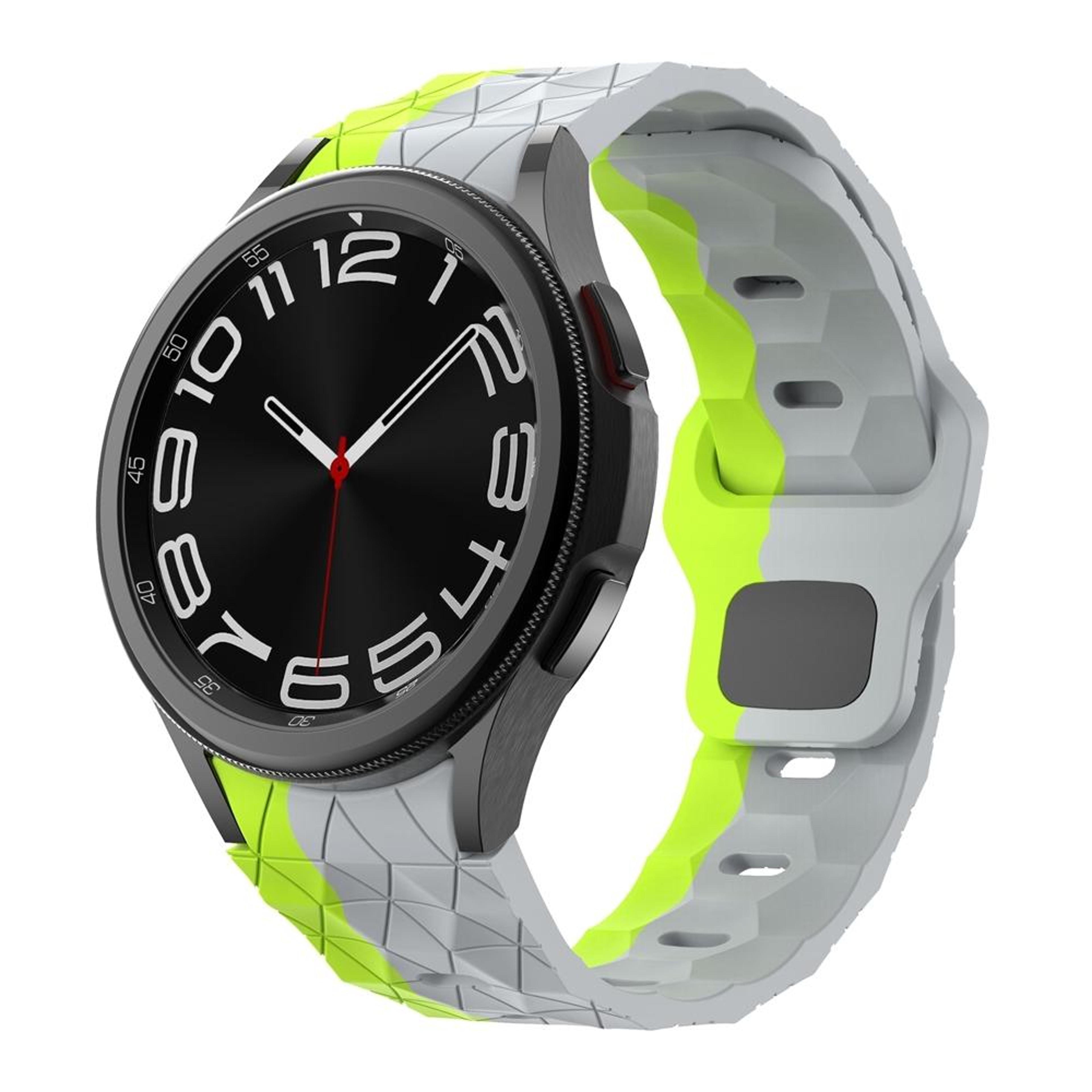 samsung galaxy watch 6 classic silicone watch band football pattern sport strap with reverse buckle