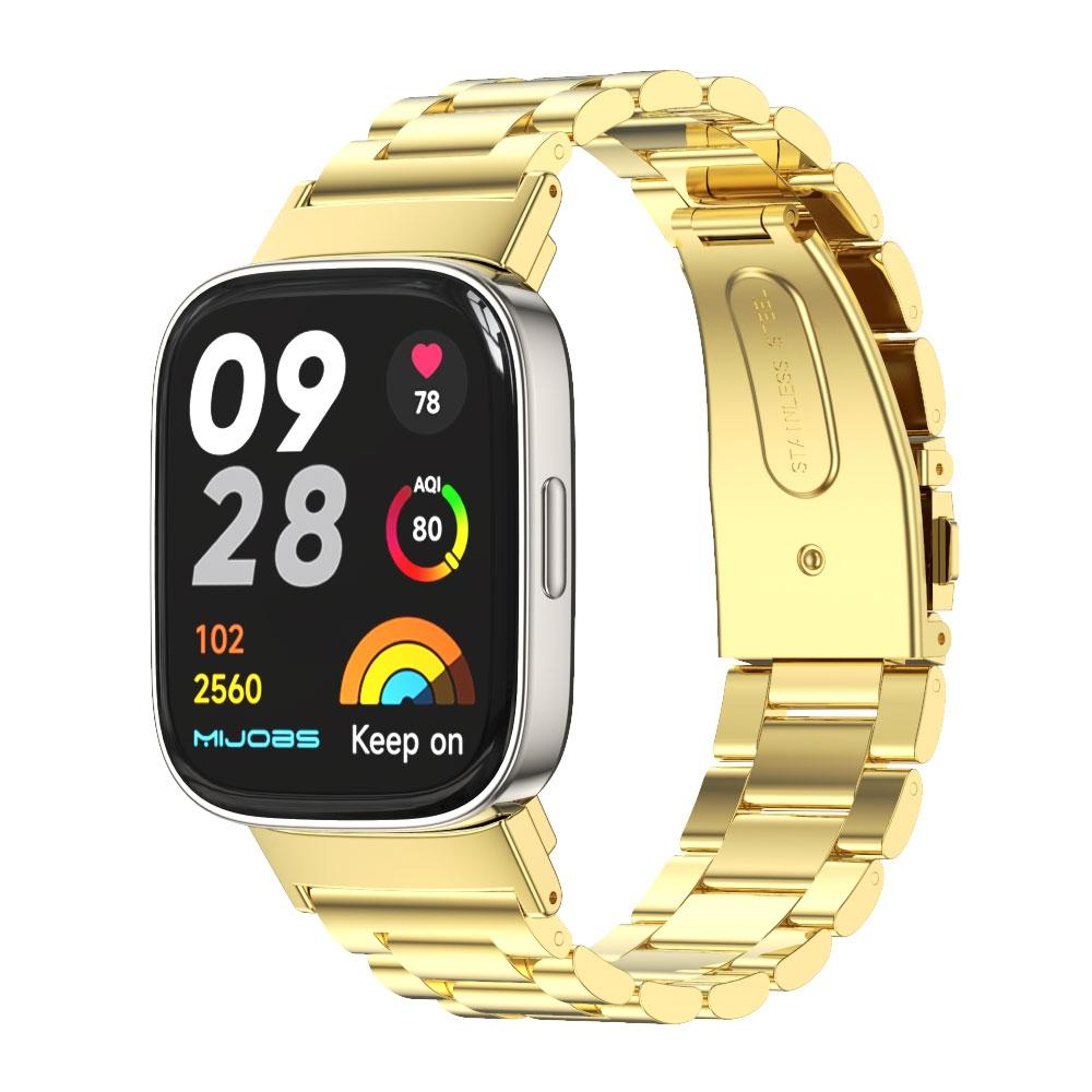 redmi watch 3 stainless steel watch band three bead metal replacement strap