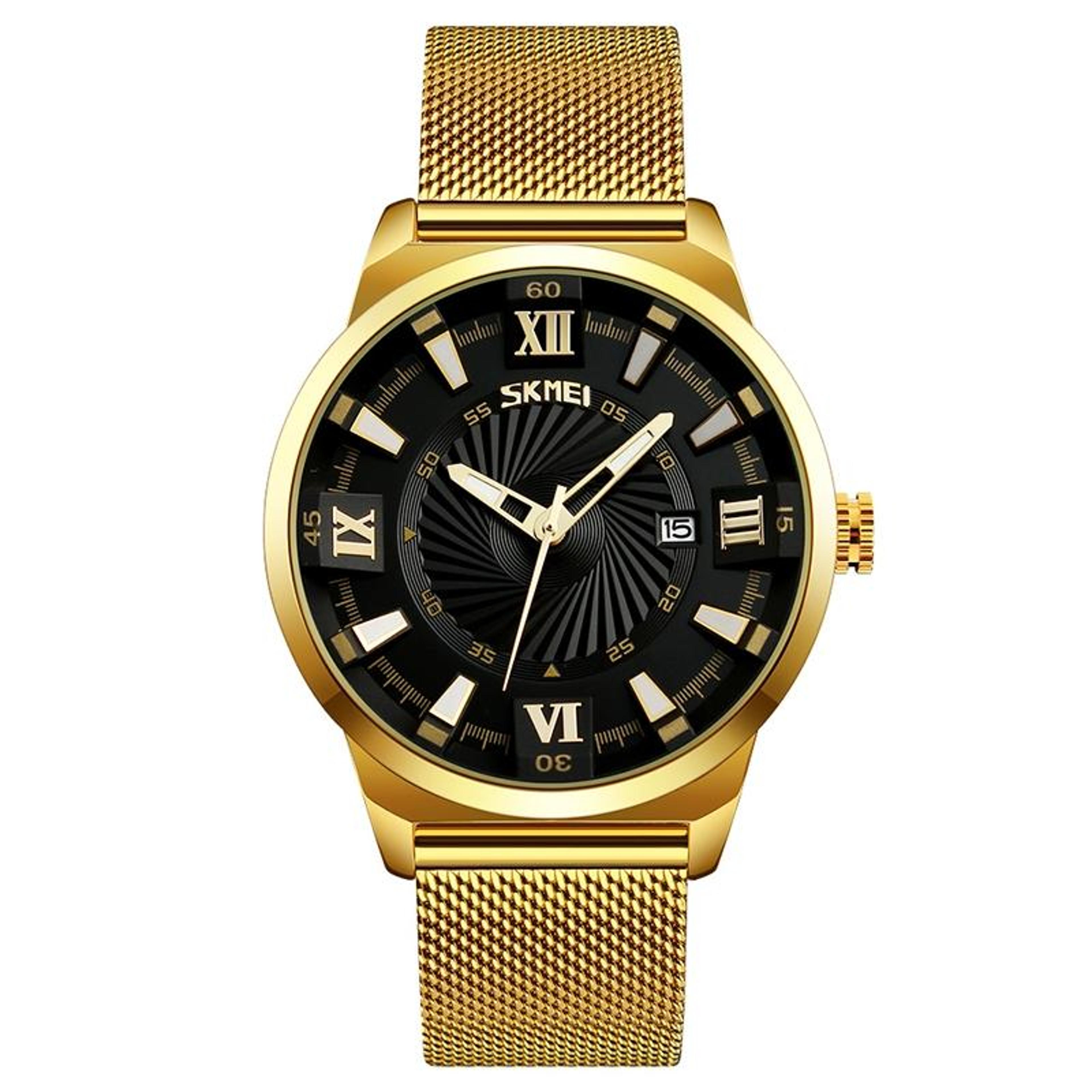 skmei 9166 mens business watch stainless steel quartz watch 30m waterproof dress wristwatch