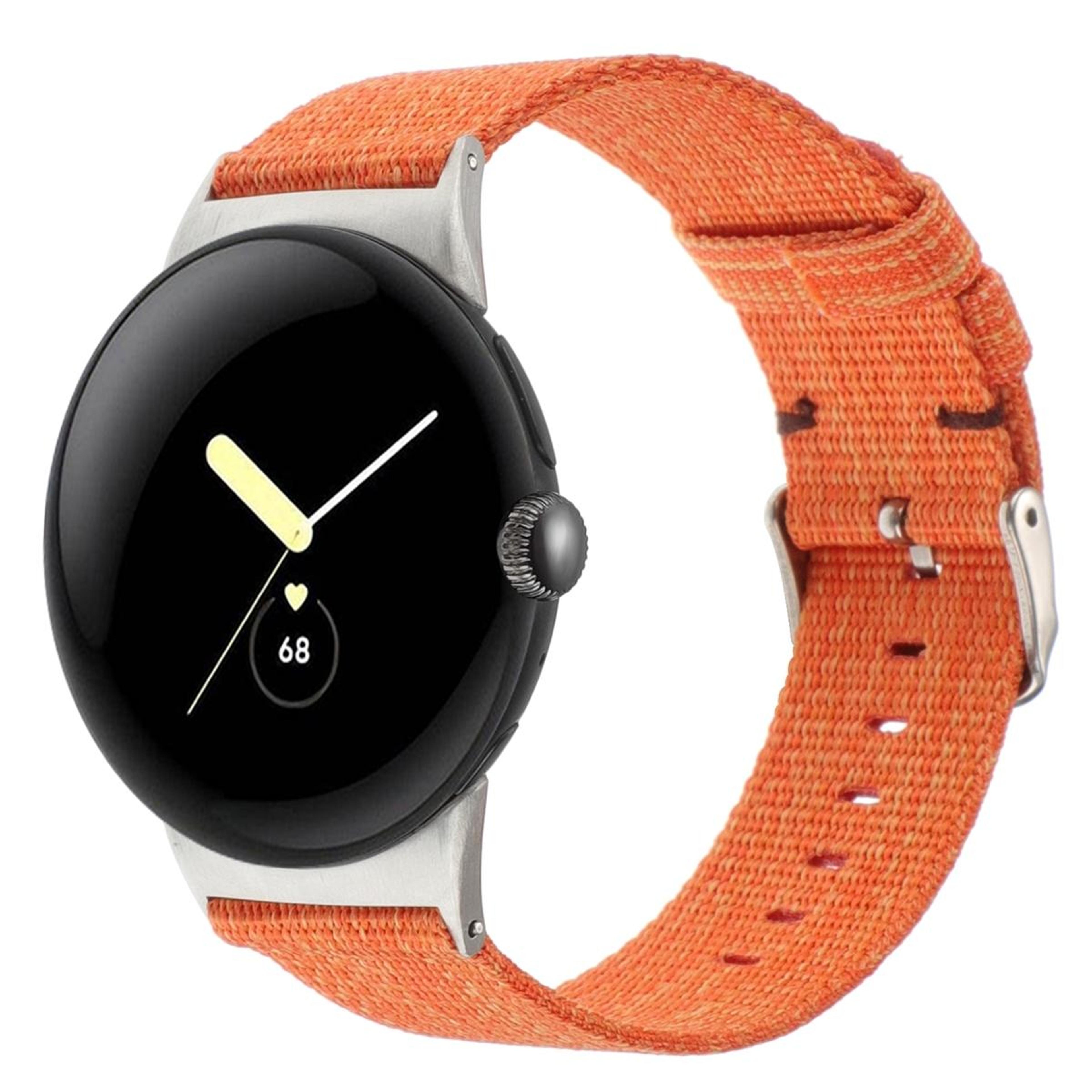 google pixel watch 41mm nylon canvas watch band adjustable replacement strap for pixel watch 4 3 2 1
