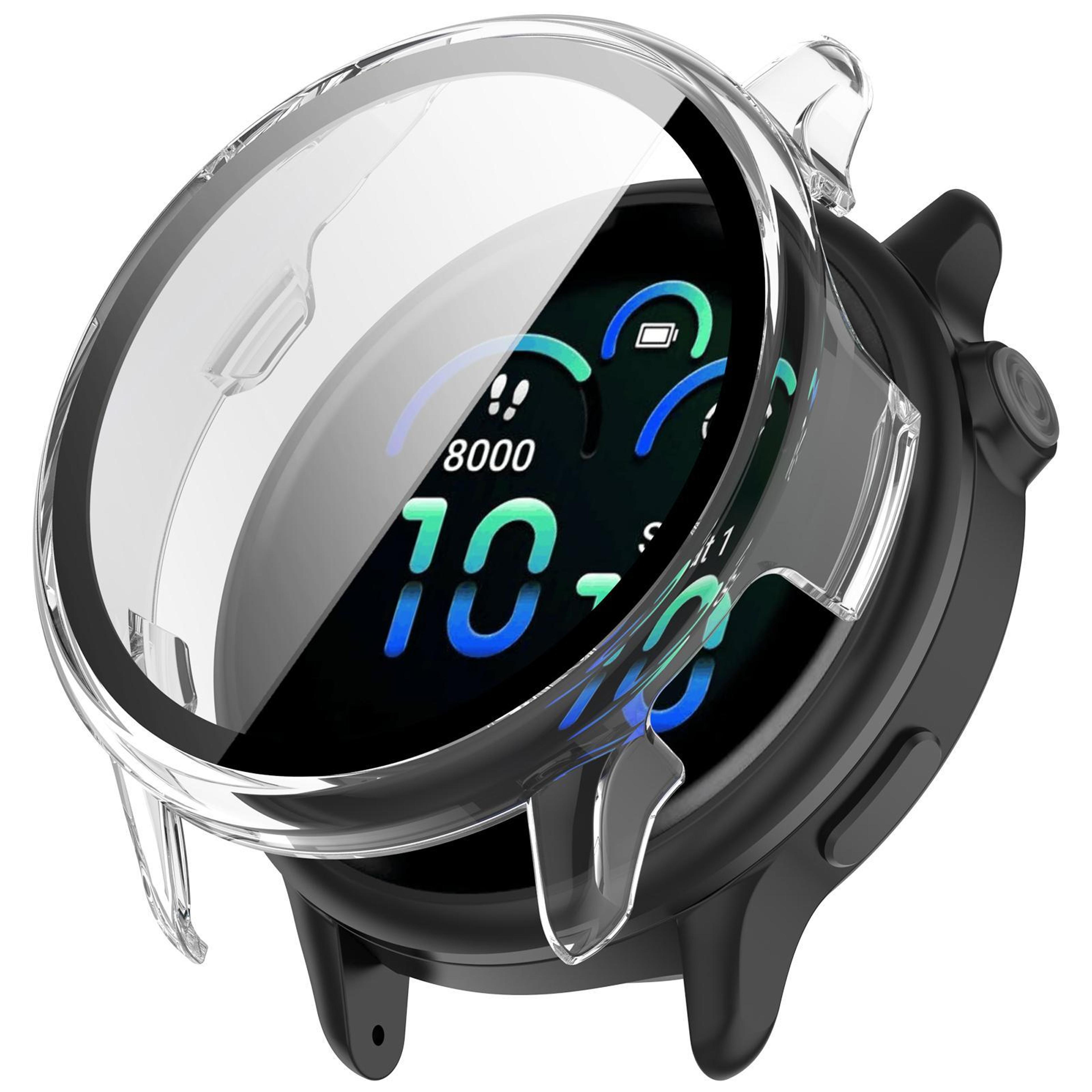 garmin vivoactive 6 protective case with tempered glass screen protector full coverage pc cover