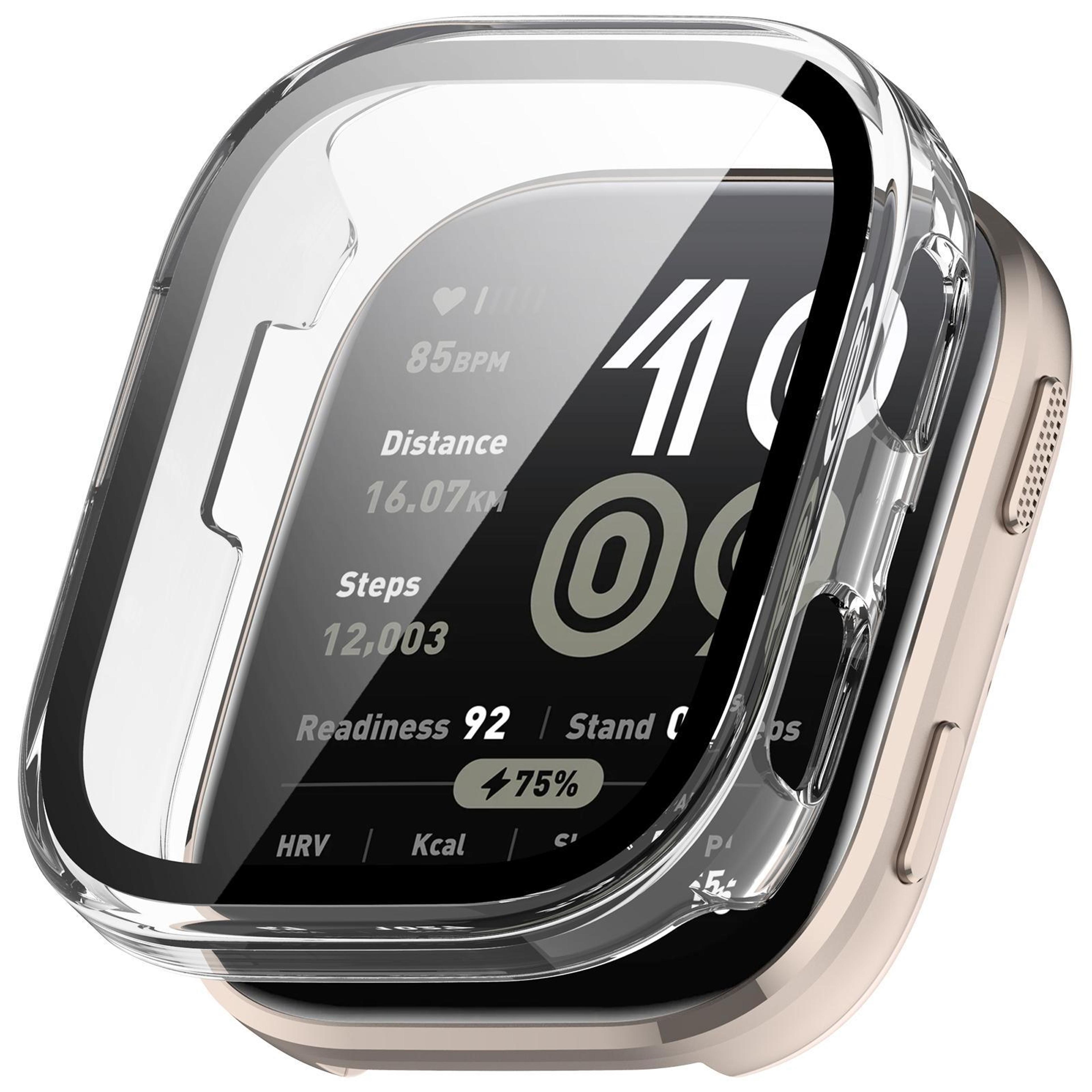 amazfit bip 6 pc watch case with tempered glass screen protector full coverage protective cover