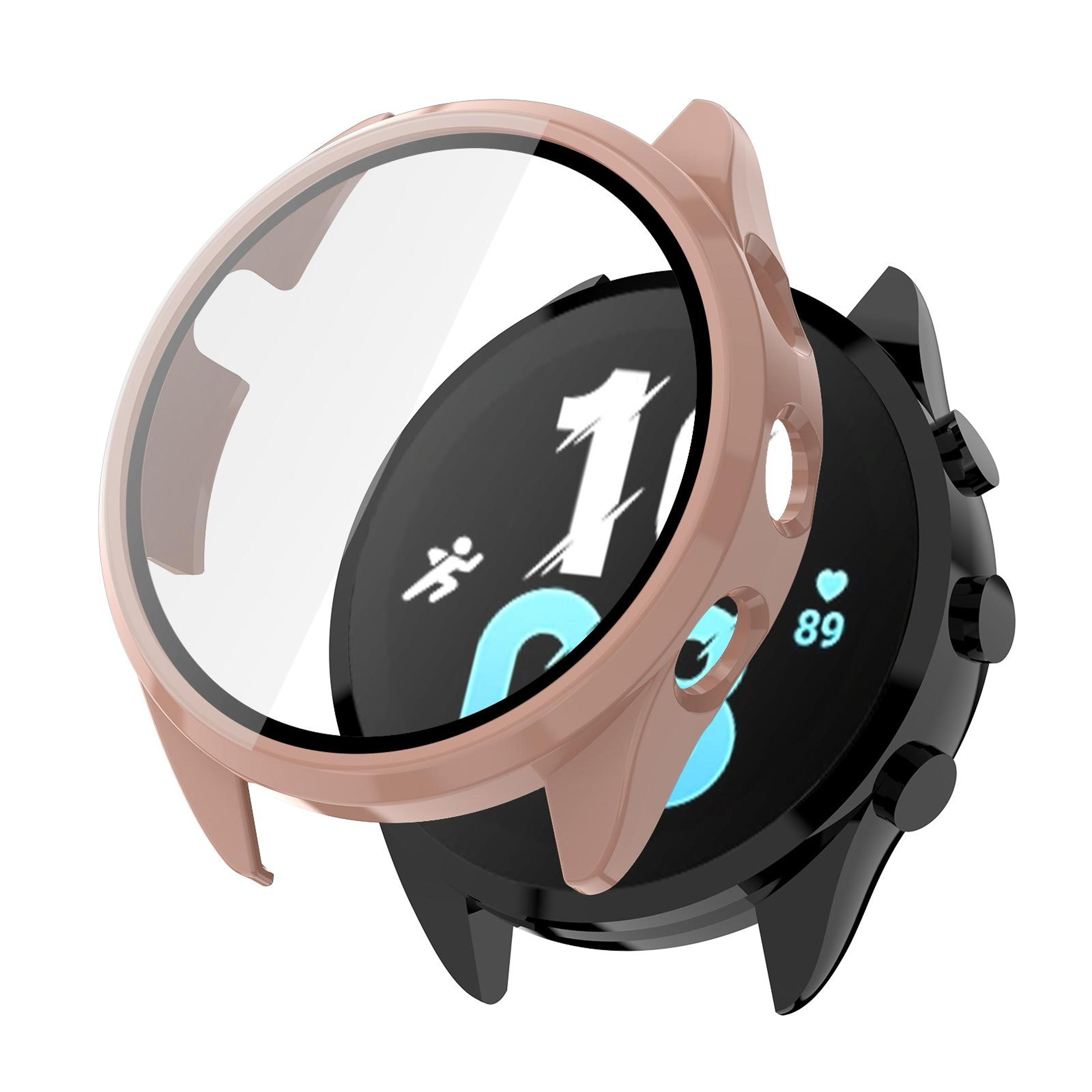 garmin forerunner 165 protective case with tempered glass screen protector full coverage pc cover