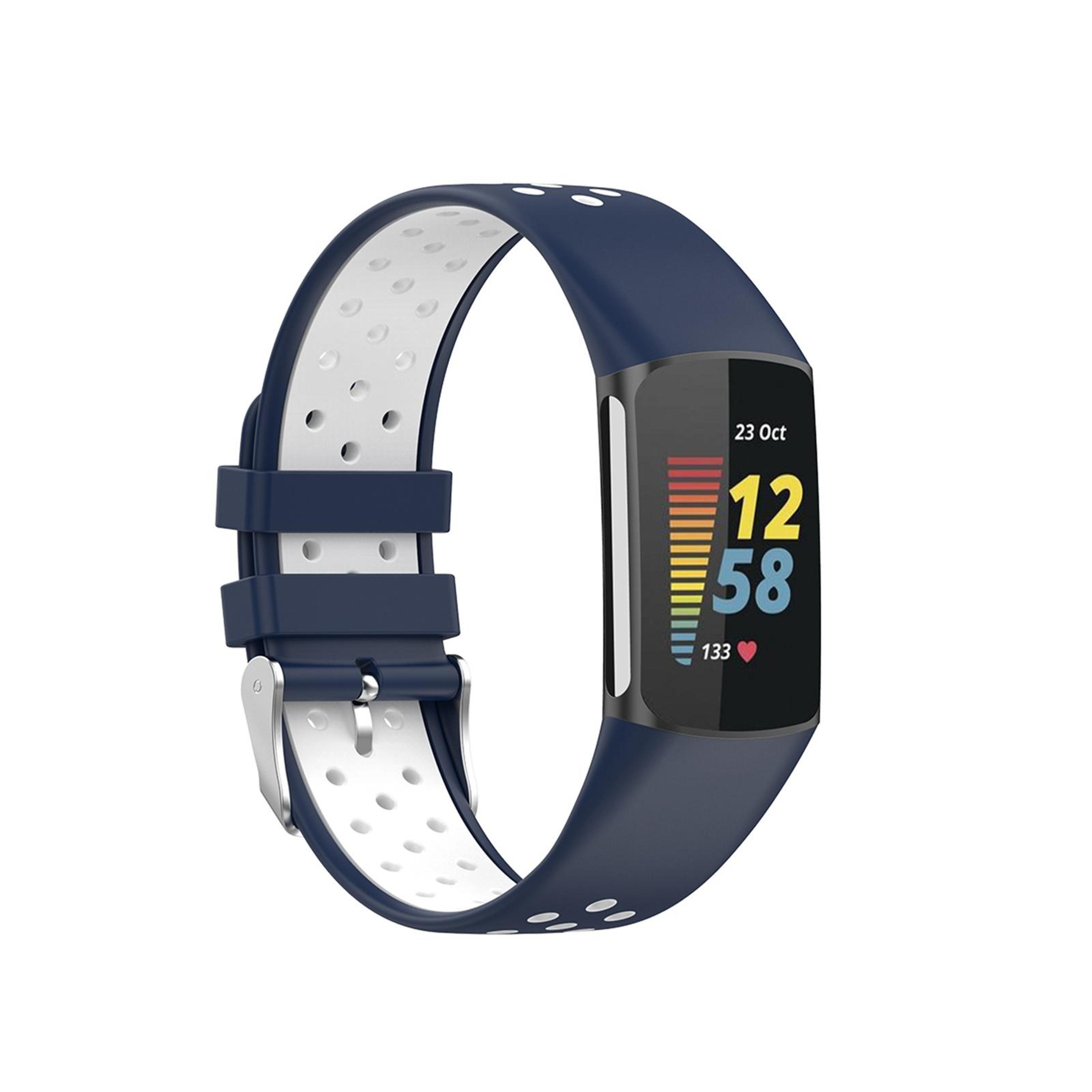 fitbit charge 6 breathable silicone band dual color sport replacement strap