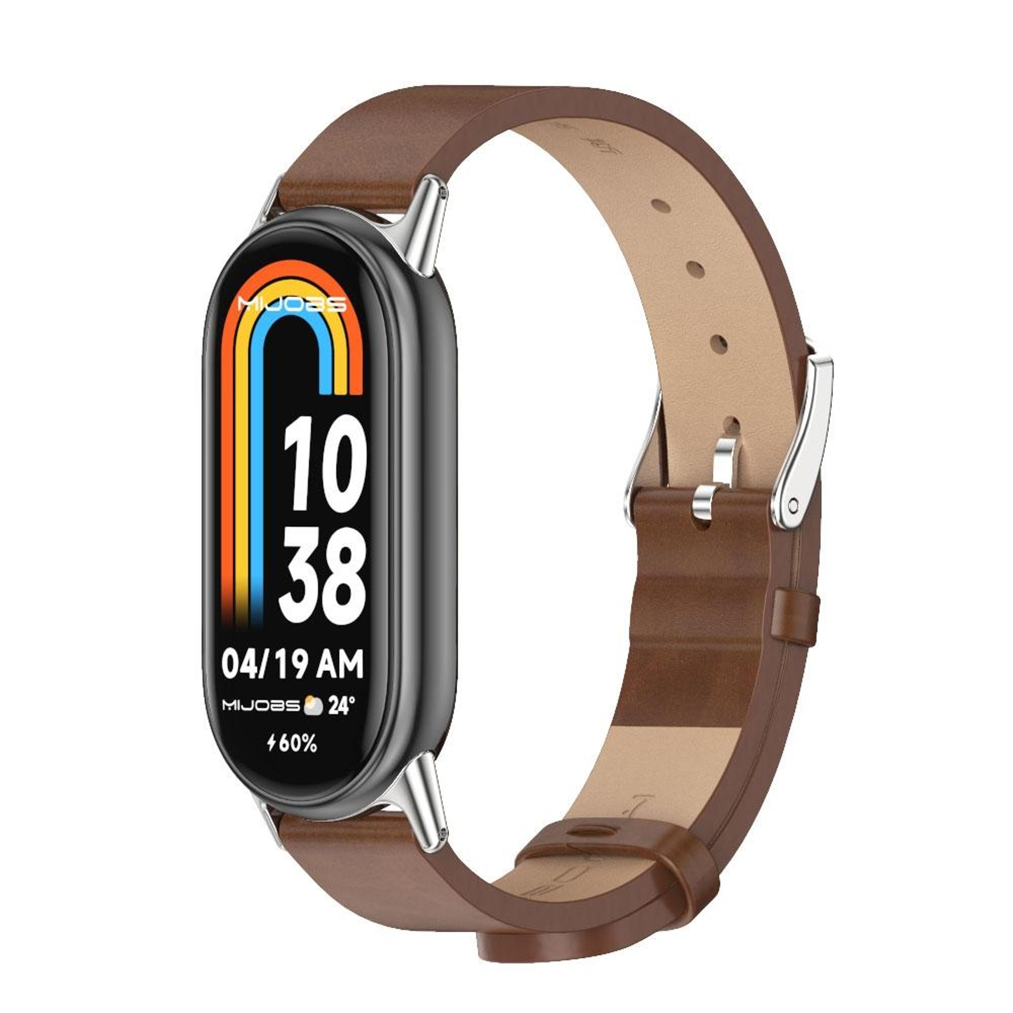 mijobs xiaomi smart band 10 strap microfiber pu leather watch band for smart band 10 9 8