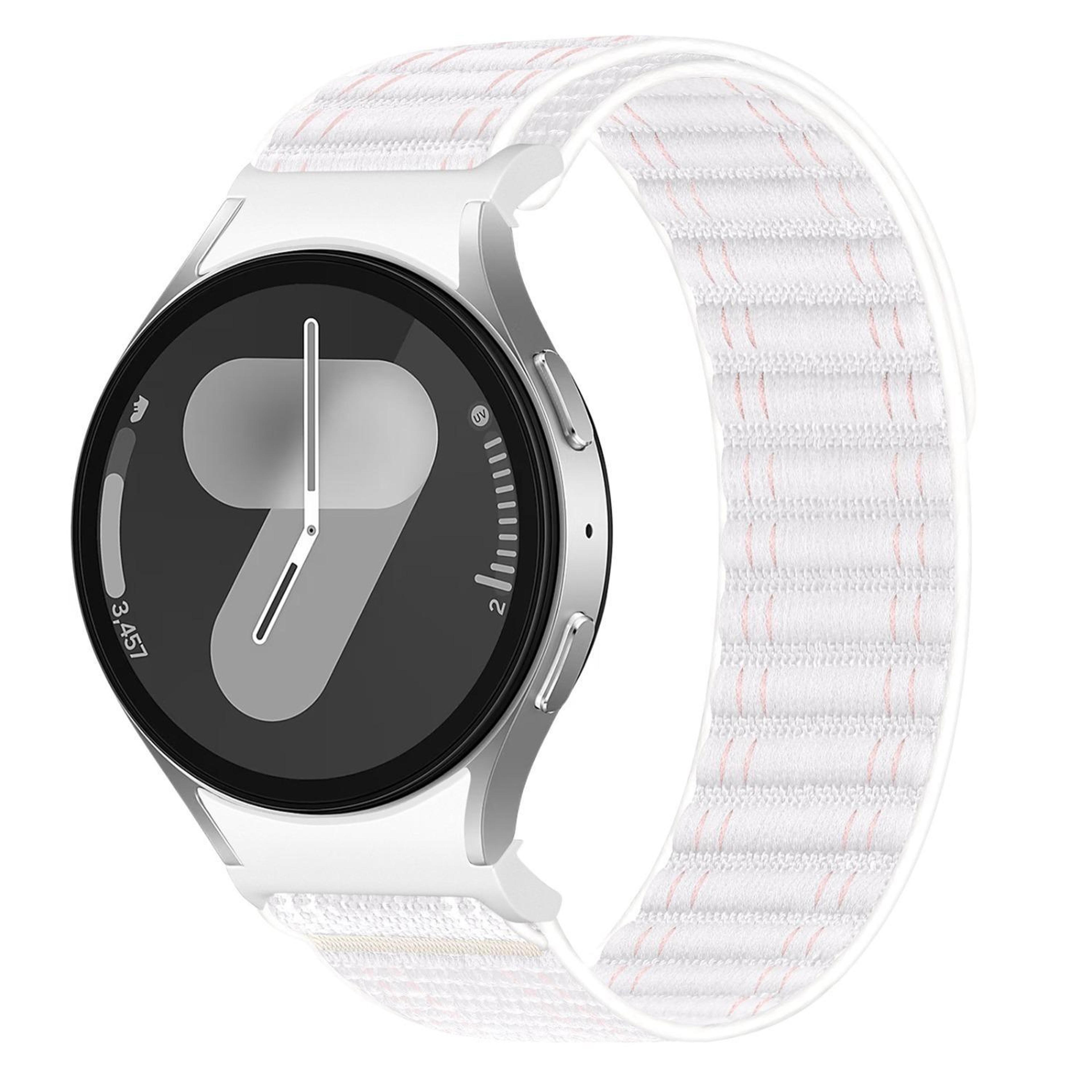 samsung galaxy watch fe 7 6 5 4 nylon watch band wave texture hook and loop sport strap