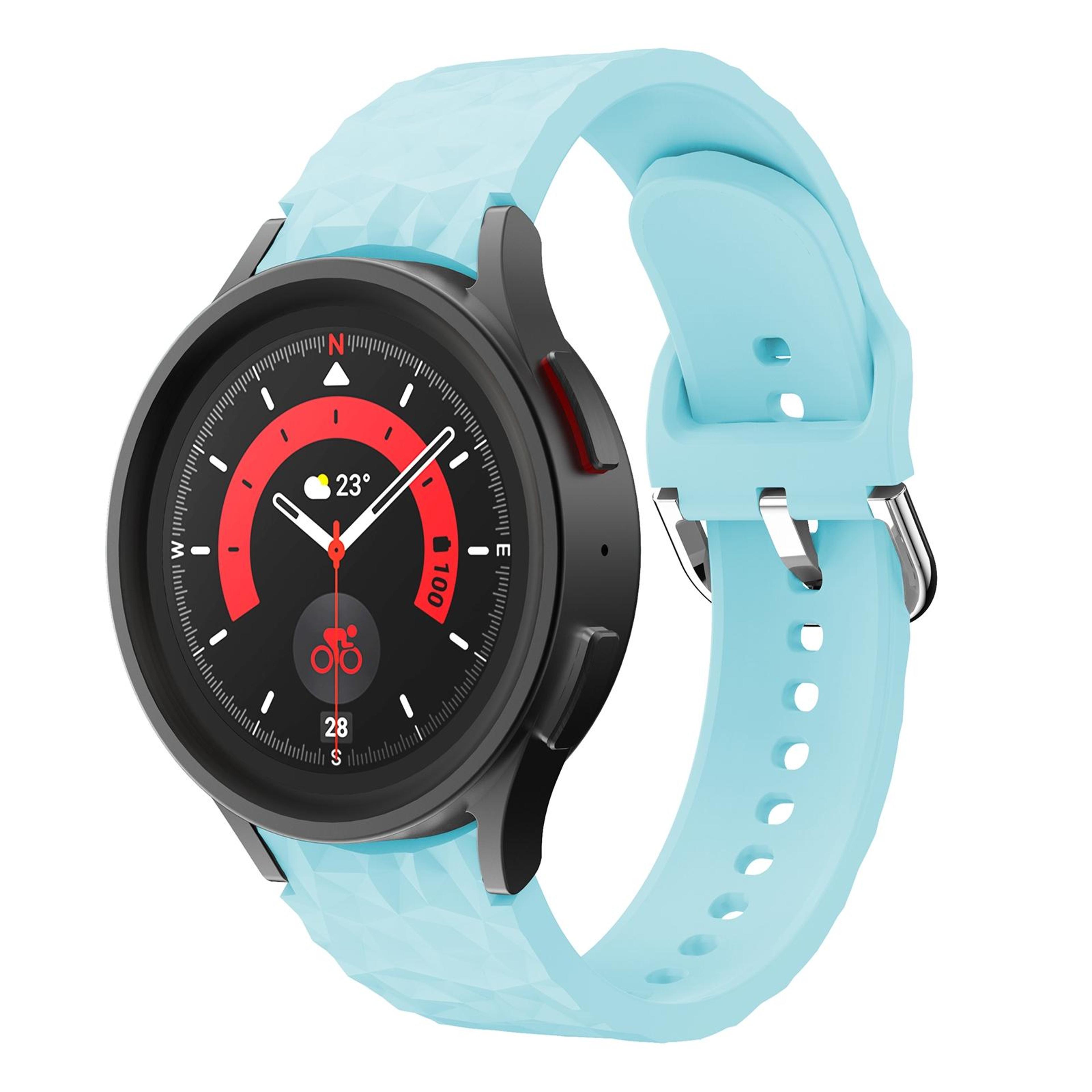 samsung galaxy watch 5 pro silicone watch band rhombus texture adjustable replacement strap