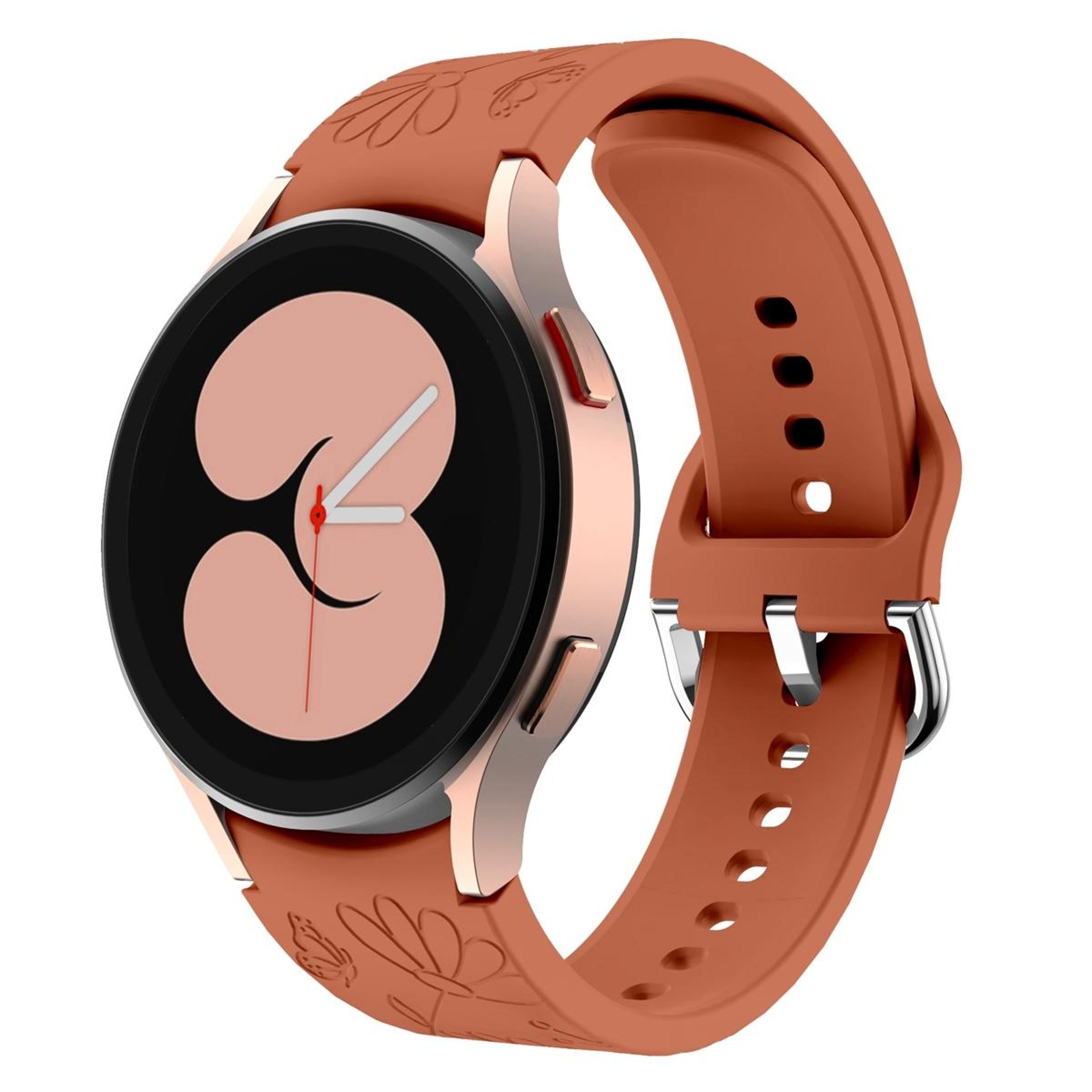 samsung galaxy watch 6 silicone watch band butterfly flower embossed soft replacement strap