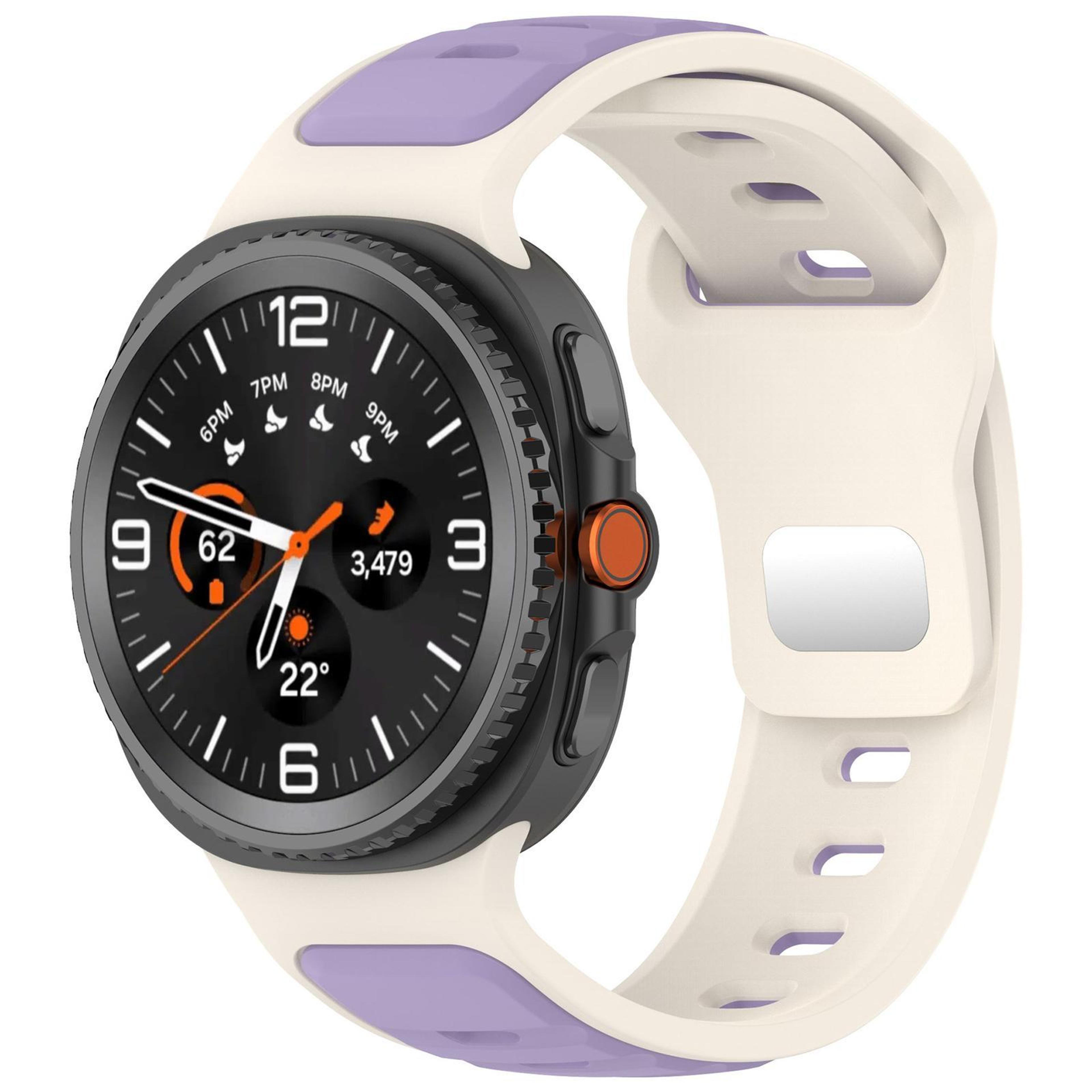 samsung galaxy watch8 classic silicone watch band dual color adjustable sport strap