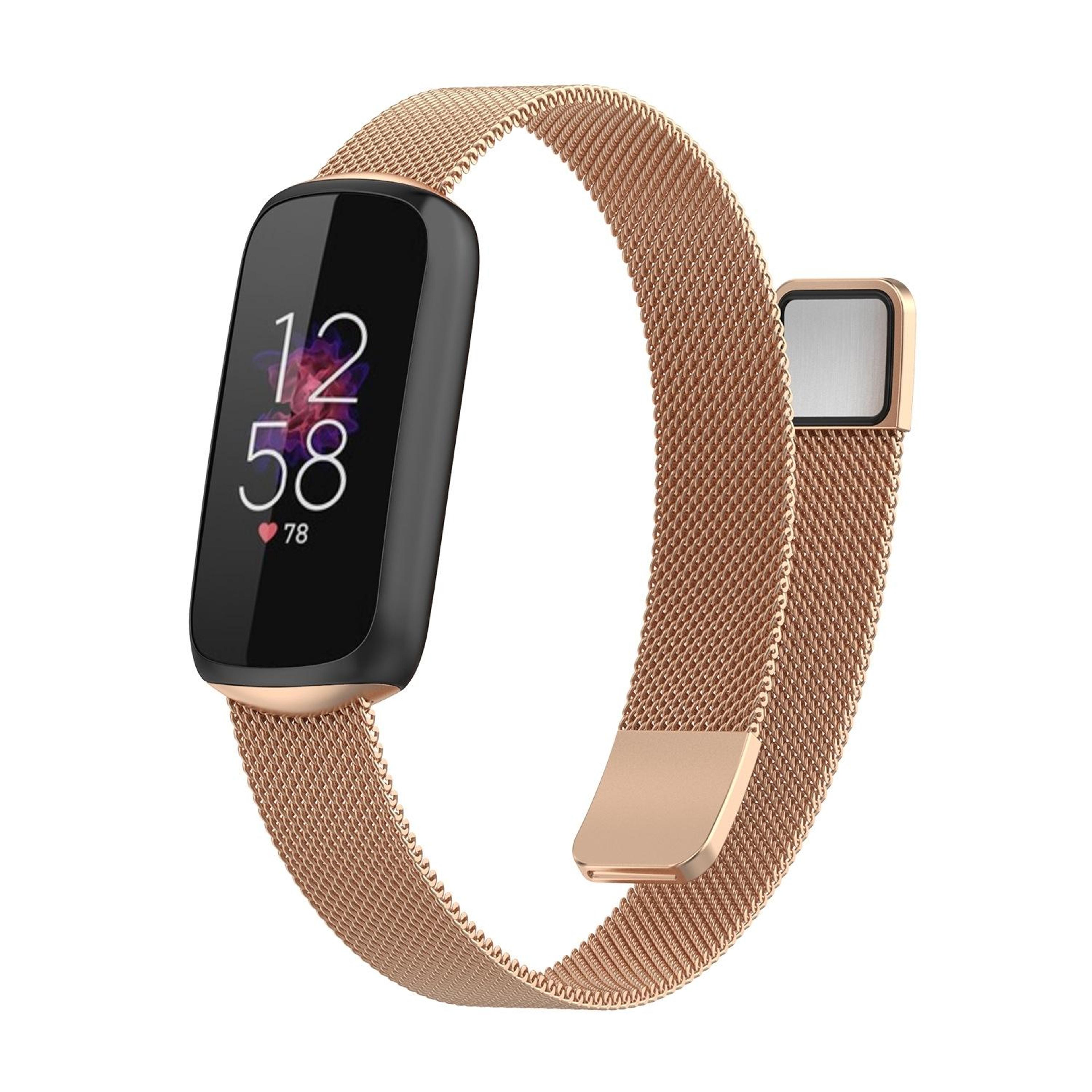 fitbit luxe special edition milanese watch band magnetic metal watch strap replacement bracelet