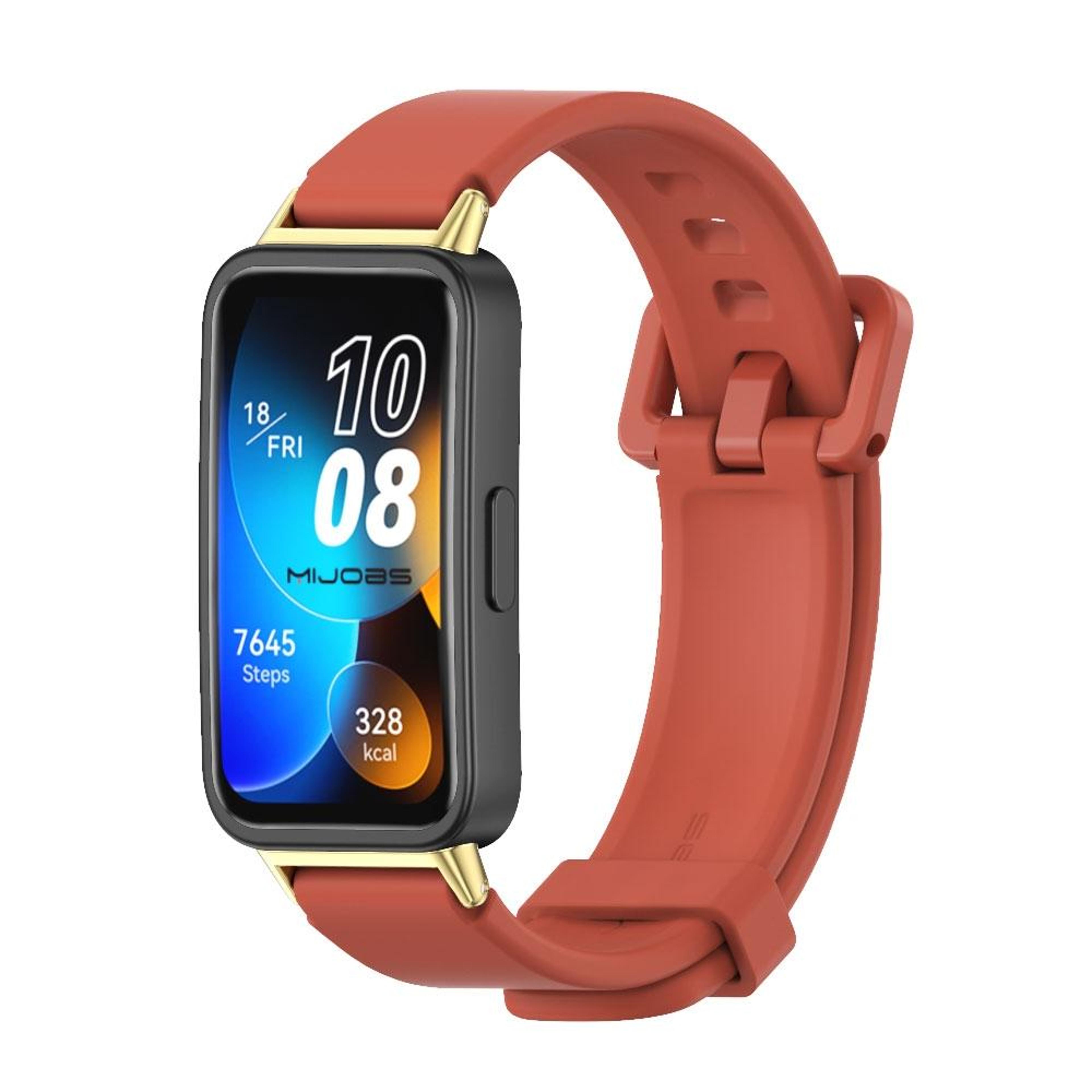 mijobs huawei band 10 strap silicone watch band for huawei band 8 9 10 breathable replacement strap