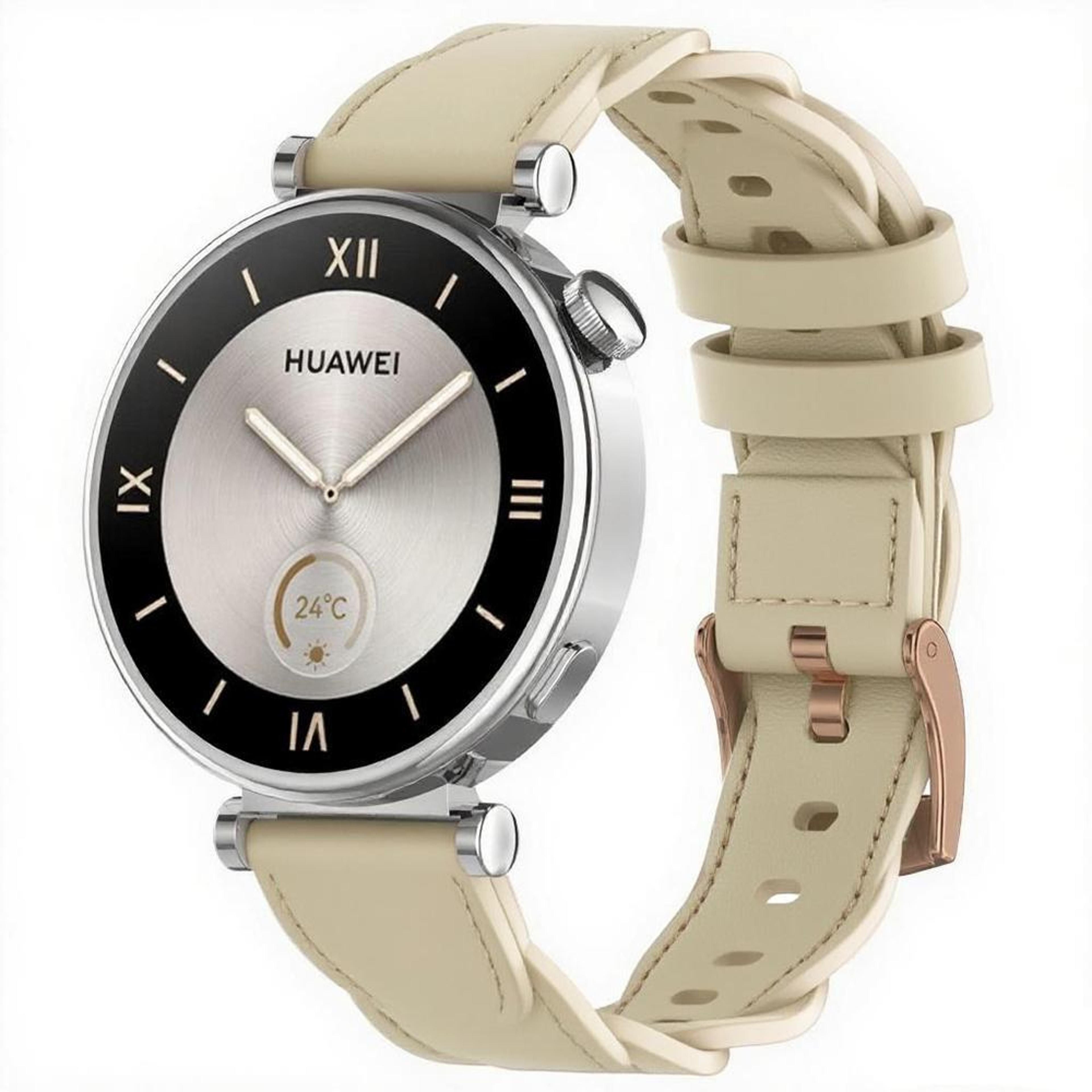 18mm leather watch band with rose gold buckle twist adjustable replacement strap