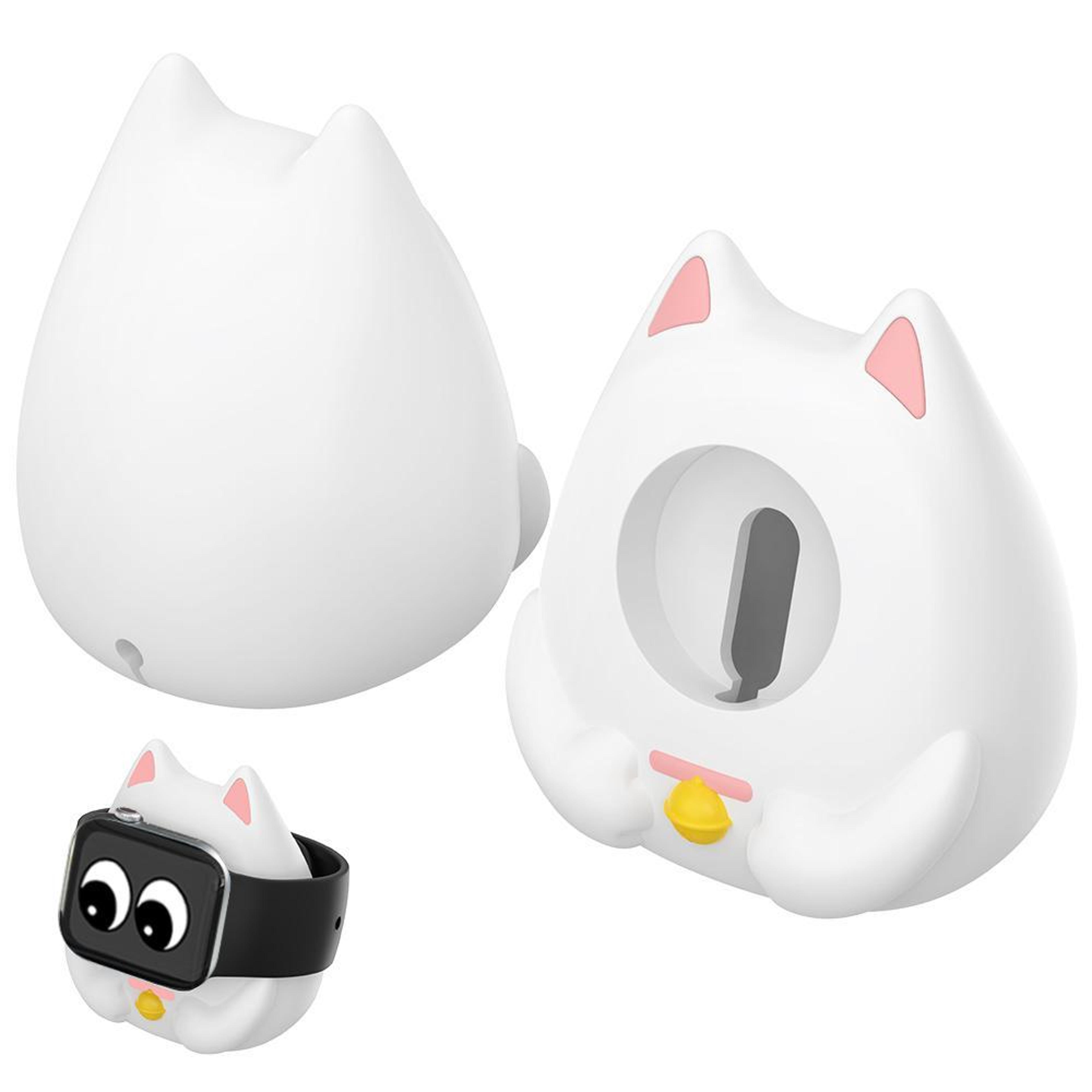 xdcase apple watch charging stand lucky cat silicone watch charger holder dock for series 1 to 11 se ultra
