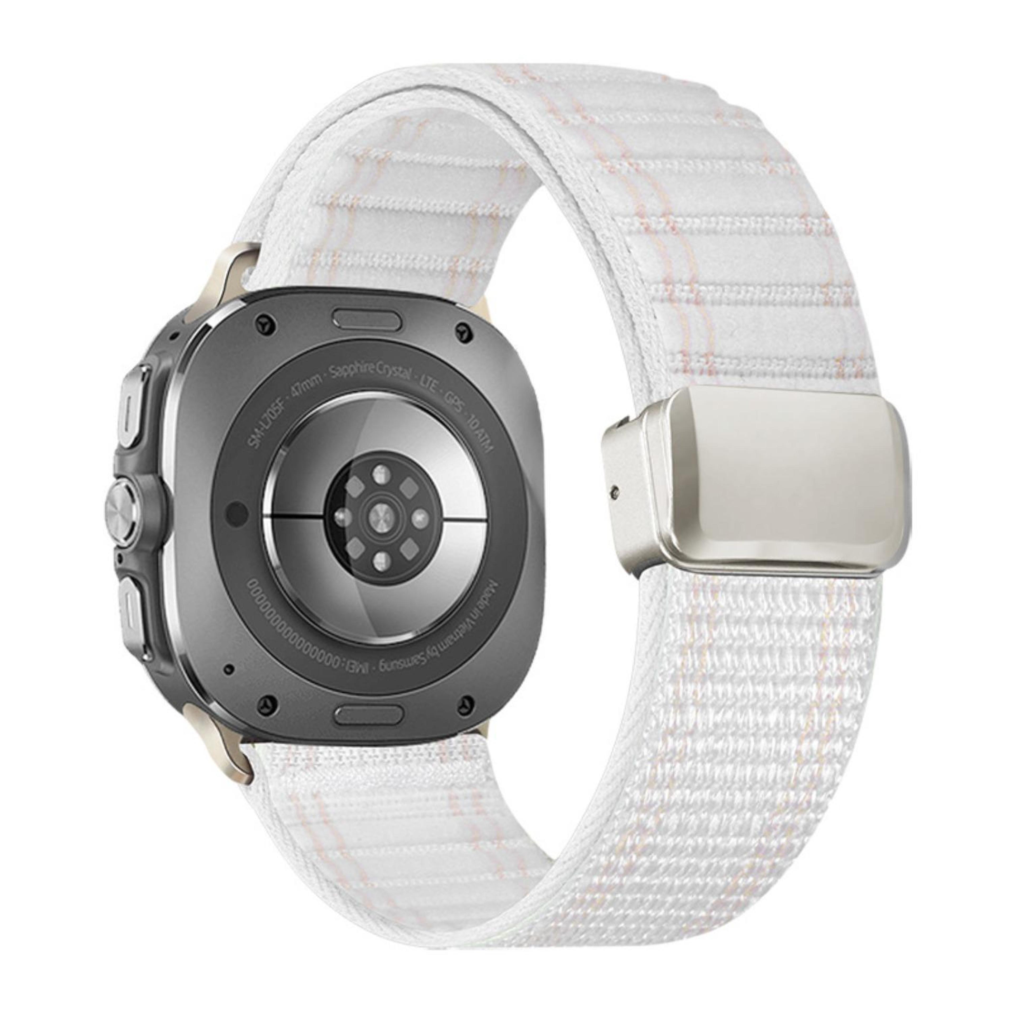 samsung galaxy watch ultra 47mm magnetic nylon watch band wave pattern adjustable sport strap