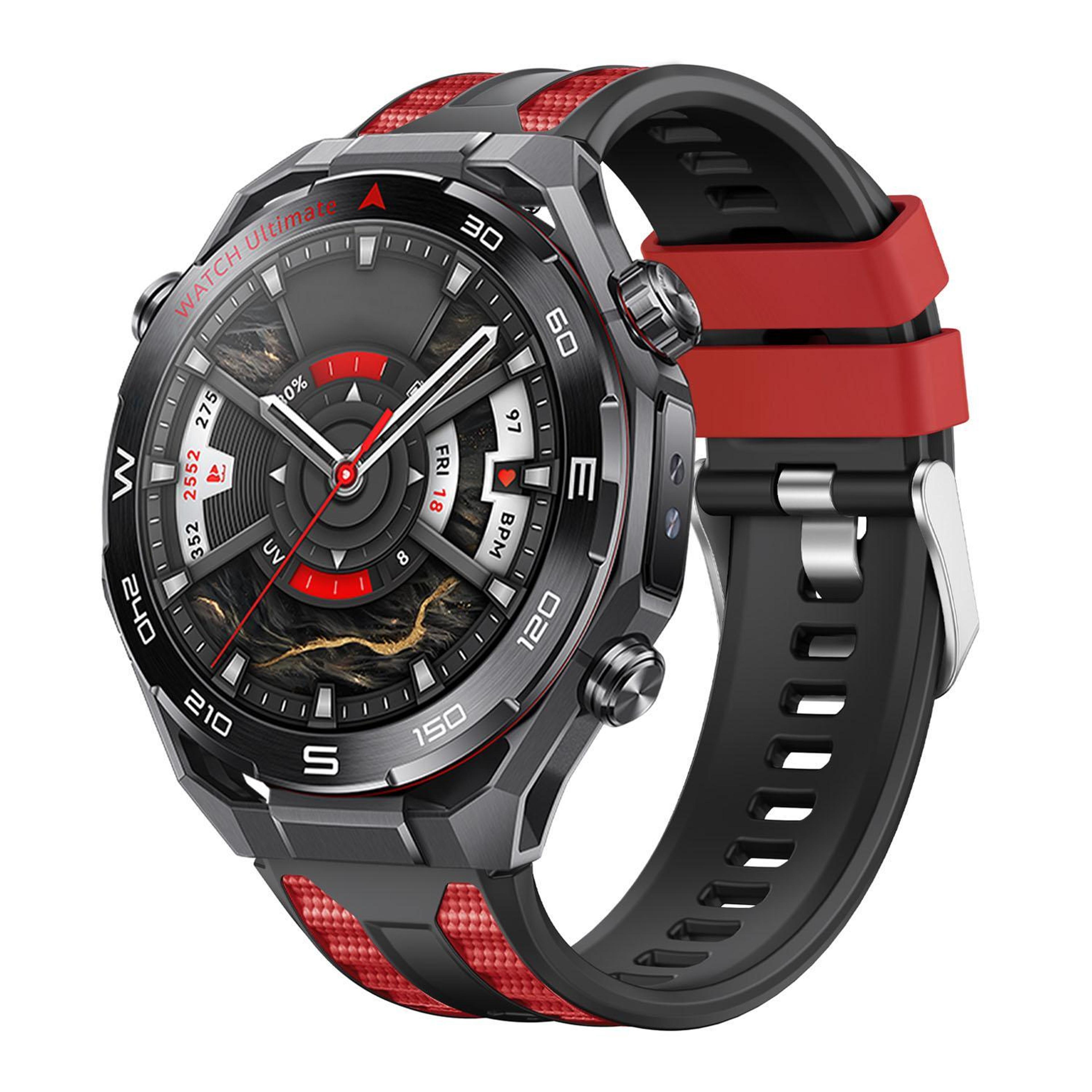 huawei watch ultimate 2 silicone watch band two color sport replacement strap with push button clasp