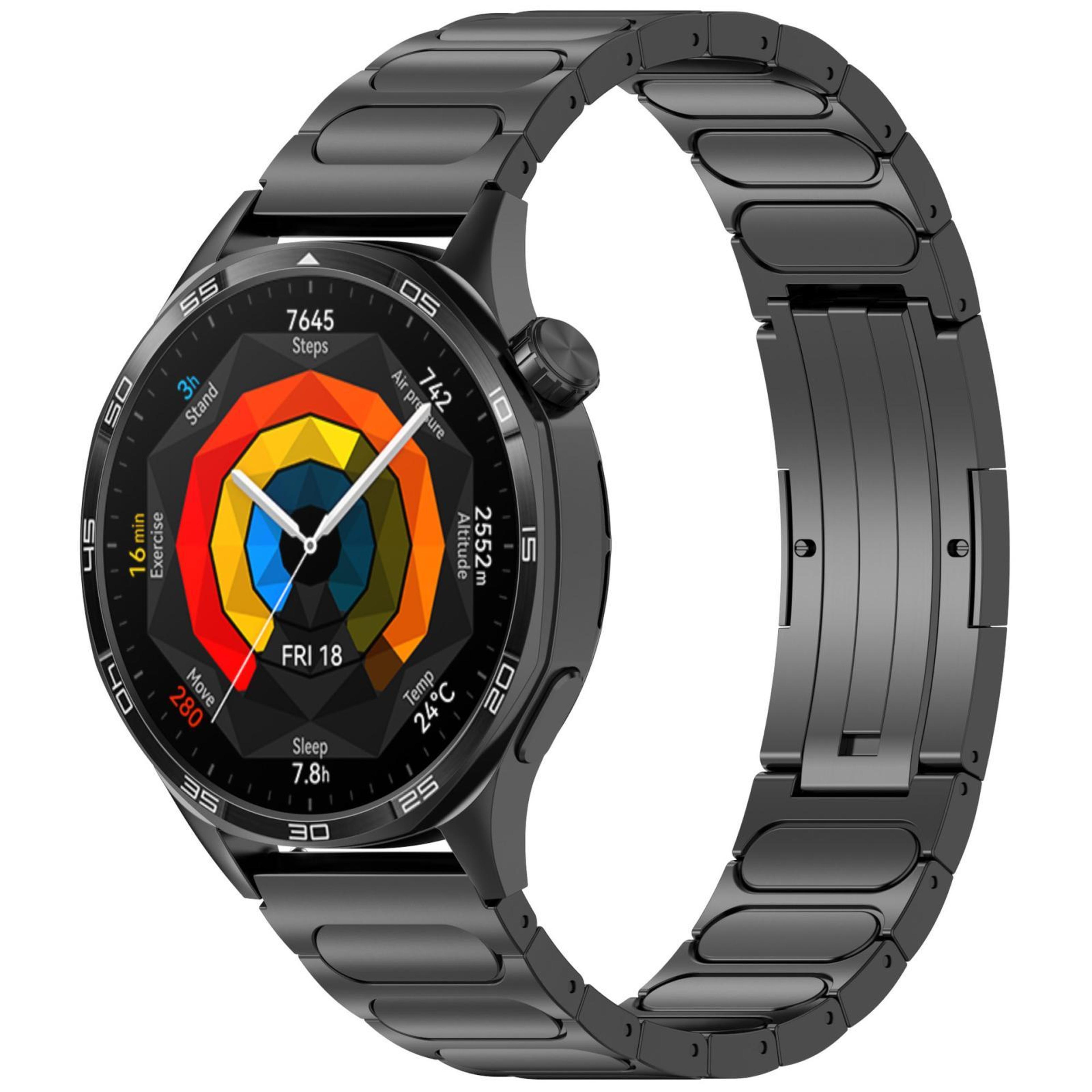 titanium watch band with round i shaped buckle adjustable metal watch strap