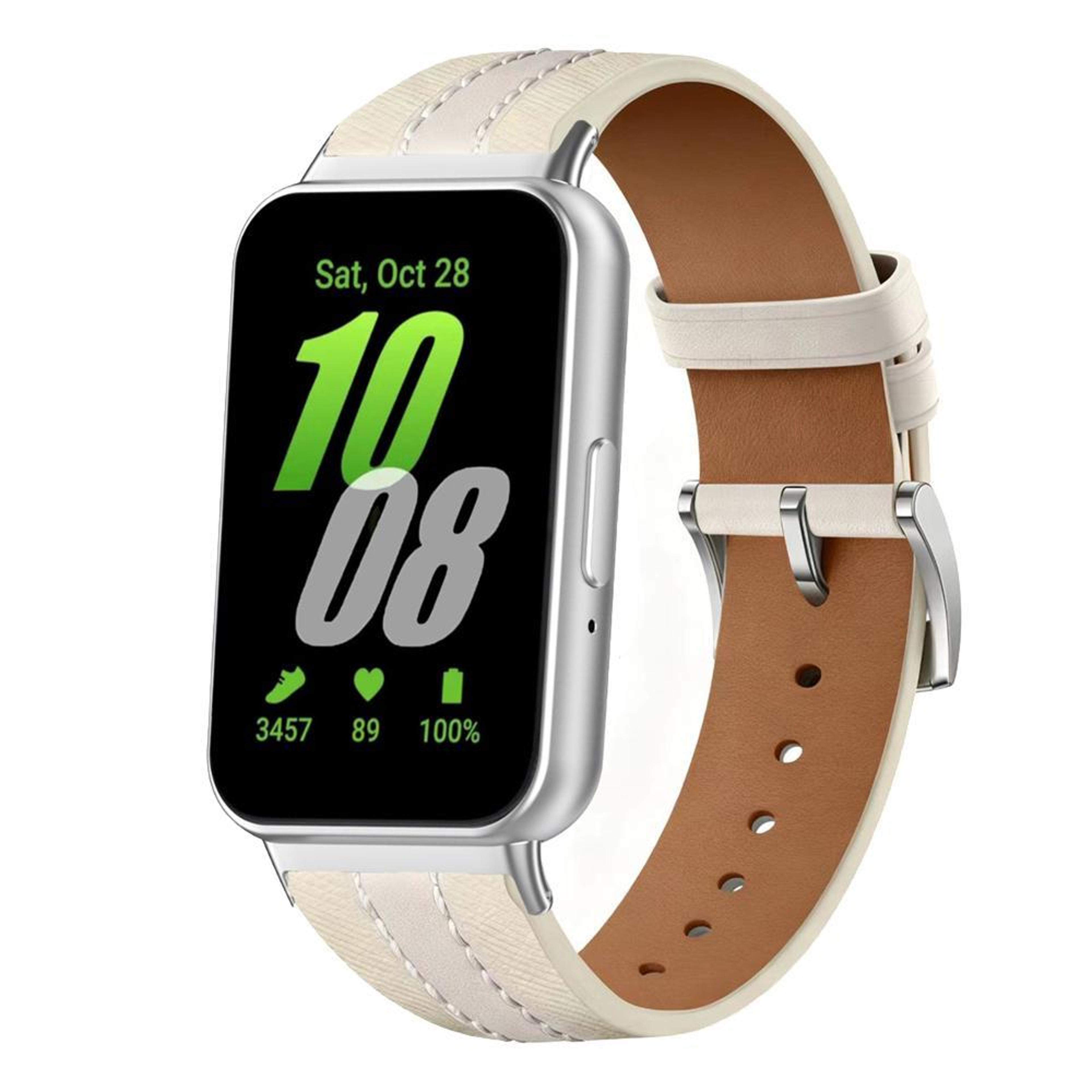 samsung galaxy fit3 genuine leather watch band color block saddle replacement strap